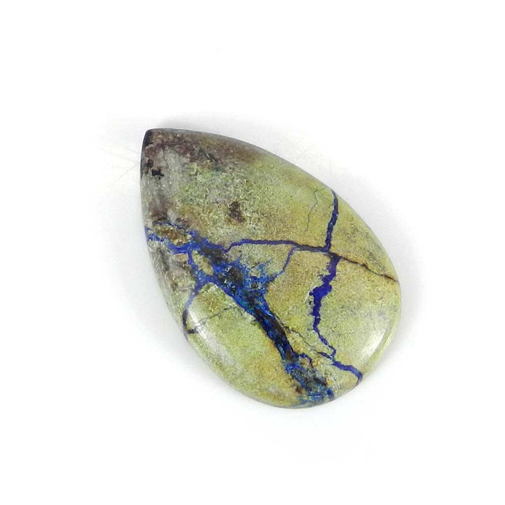 Cyber Web Chrysocolla 30x19mm Pear Cabochon 19.50 Cts