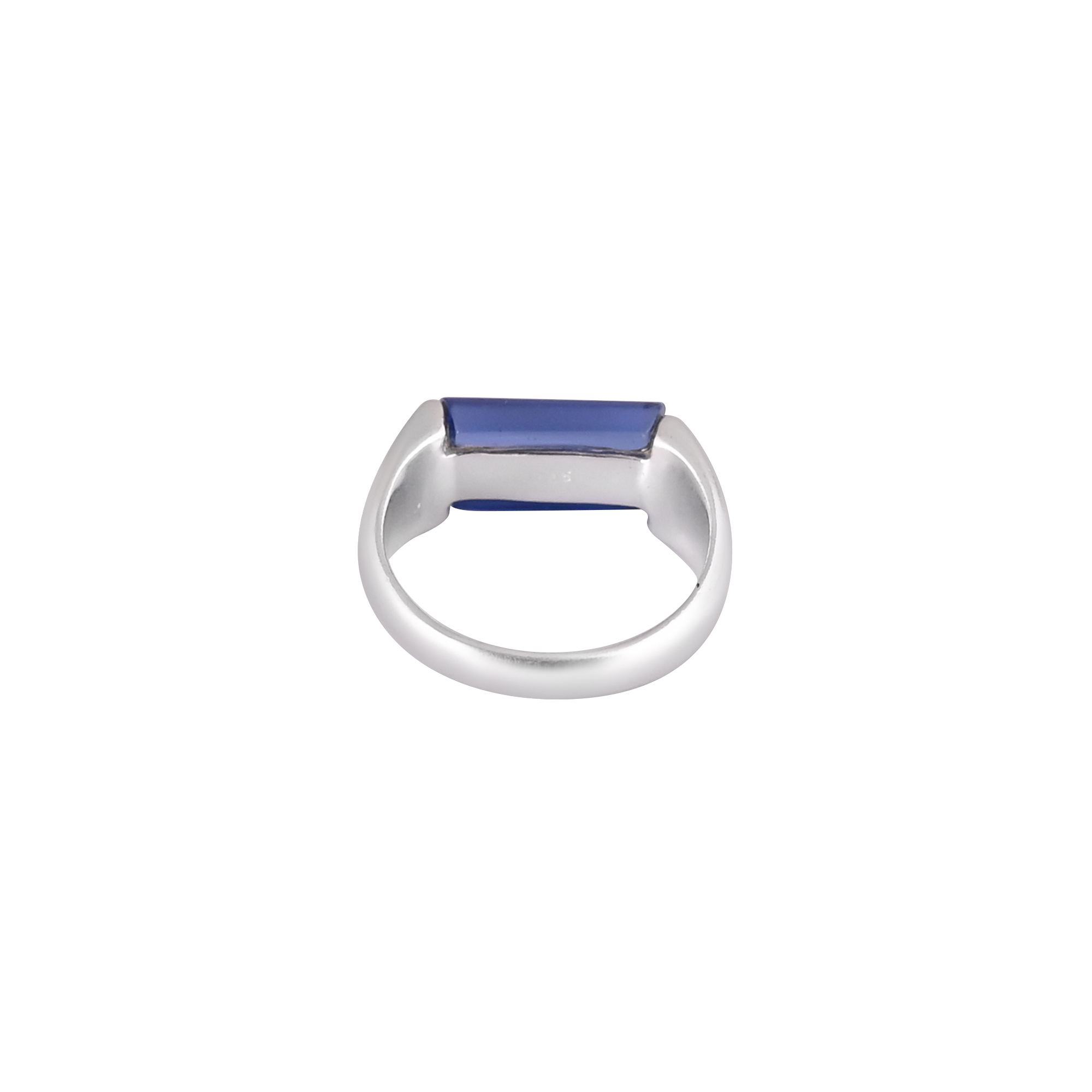 Elegant Ink Blue Hydro Gemstone Ring 925 Sterling Silver