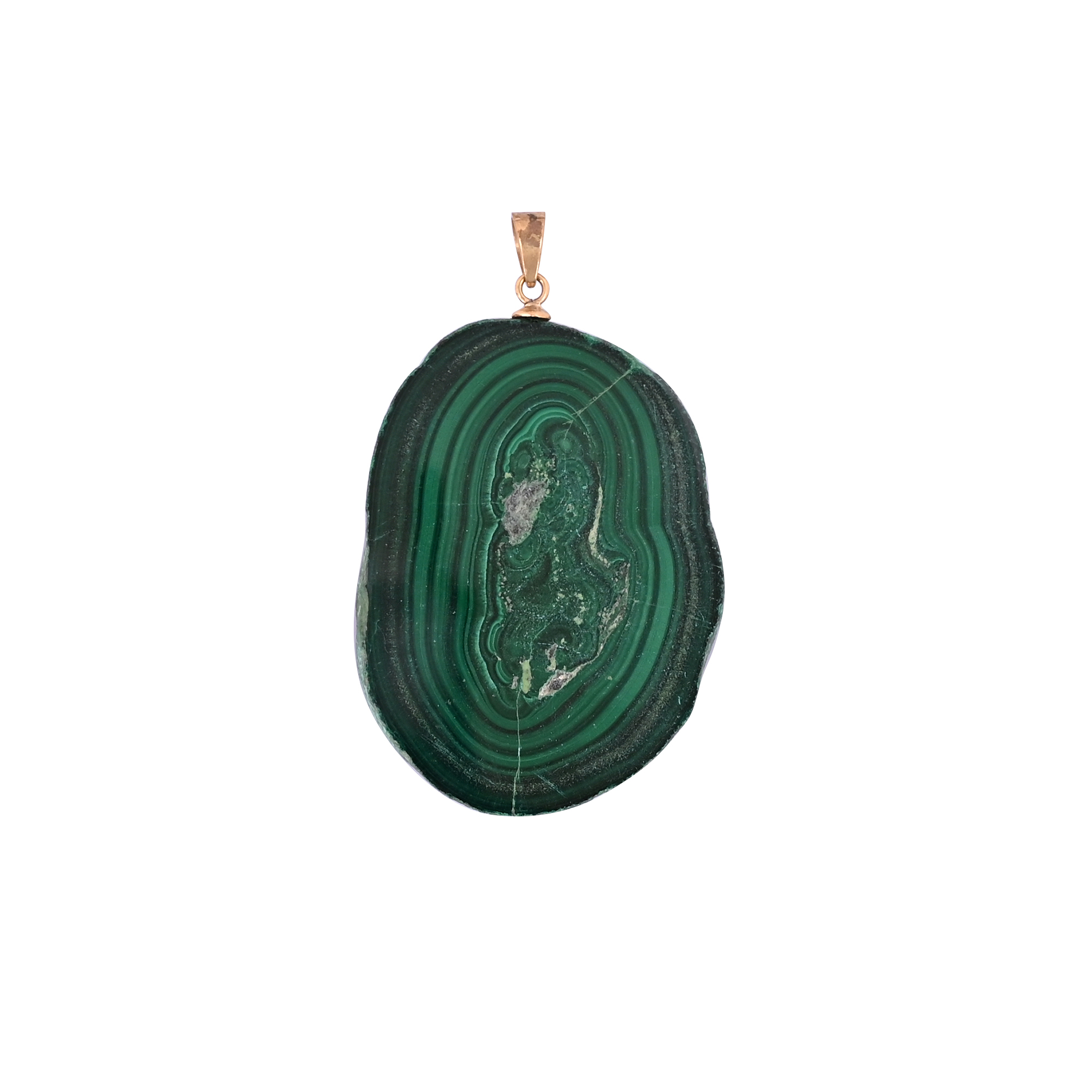 Natural Malachite Stalactite Brass Pendant 2970 gm Unique Stone Jewelry