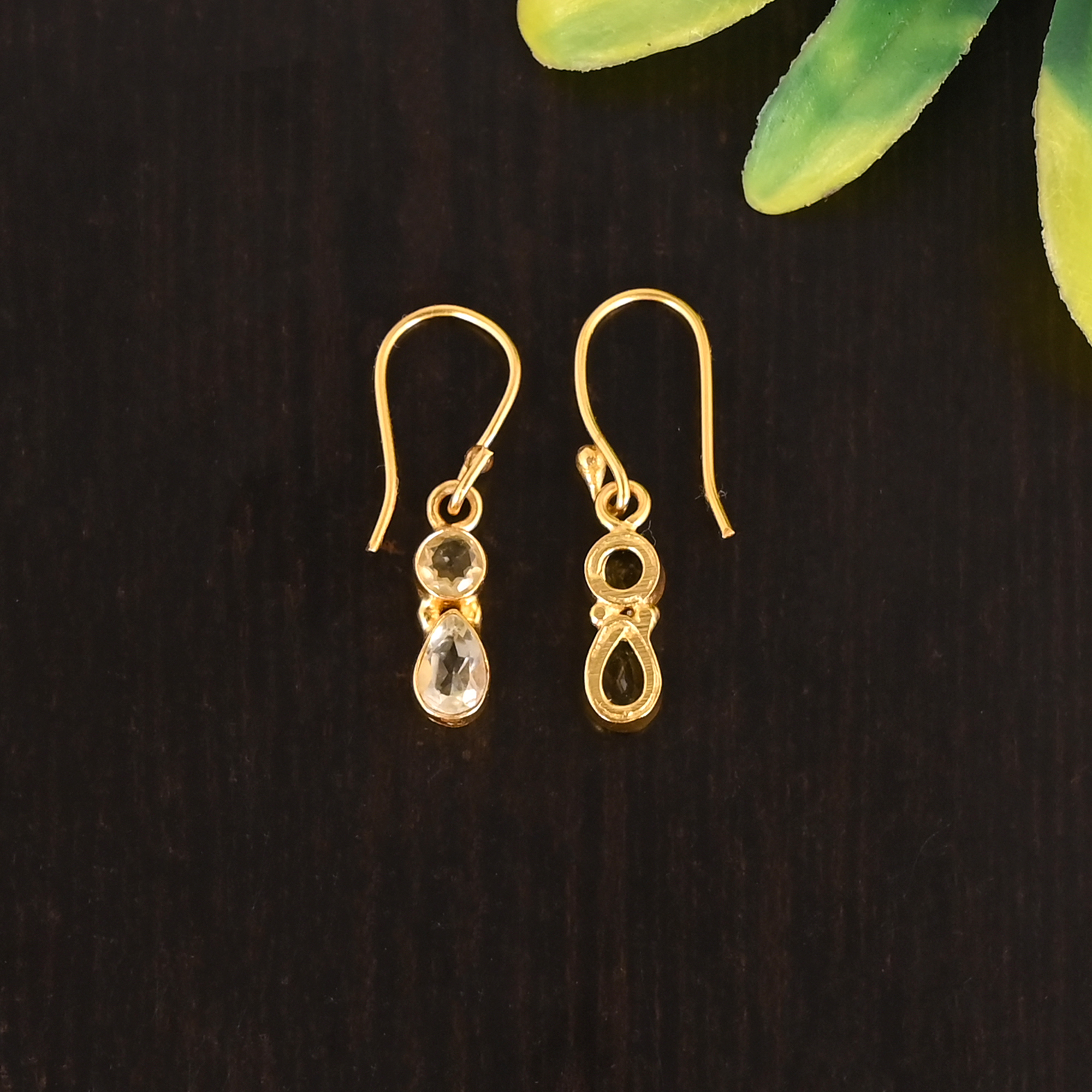 Natural Lemon Quartz Gemstone 925 Sterling Silver Dangle Earrings for Women