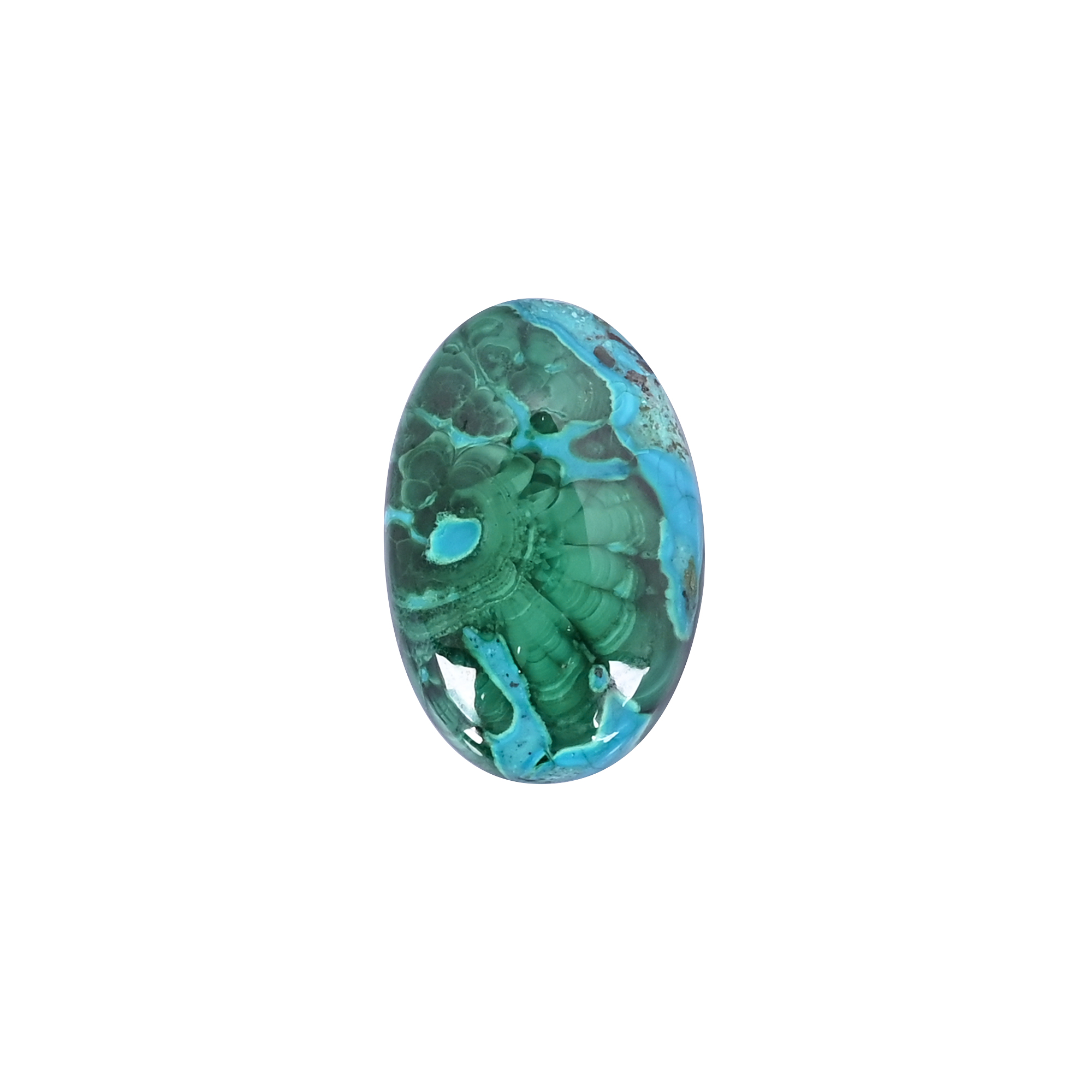 Natural Chrysocolla malachite Loose Gemstone -849 Carat Oval 39x25 mm Flat-back Cabochon for Jewelry Making 1 Pcs