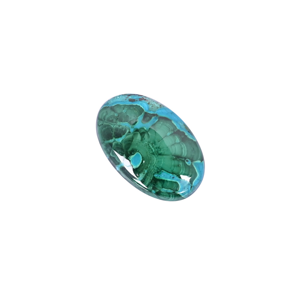 Image of Natural Chrysocolla malachite Loose Gemstone -84.9 Carat, Oval 39x25 mm Flat-back Cabochon for Jewelry Making  | 1 Pcs