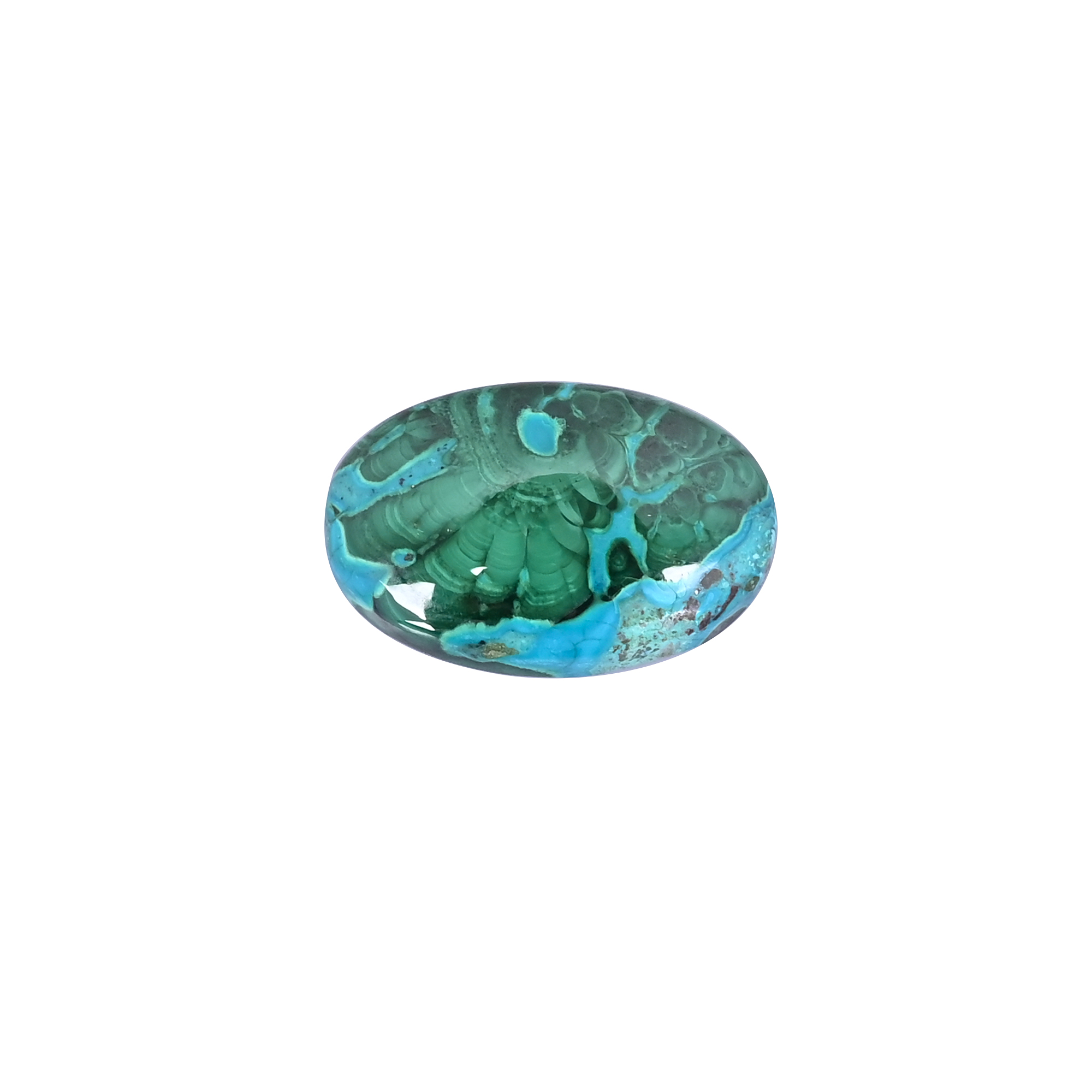 Natural Chrysocolla malachite Loose Gemstone -849 Carat Oval 39x25 mm Flat-back Cabochon for Jewelry Making   1 Pcs