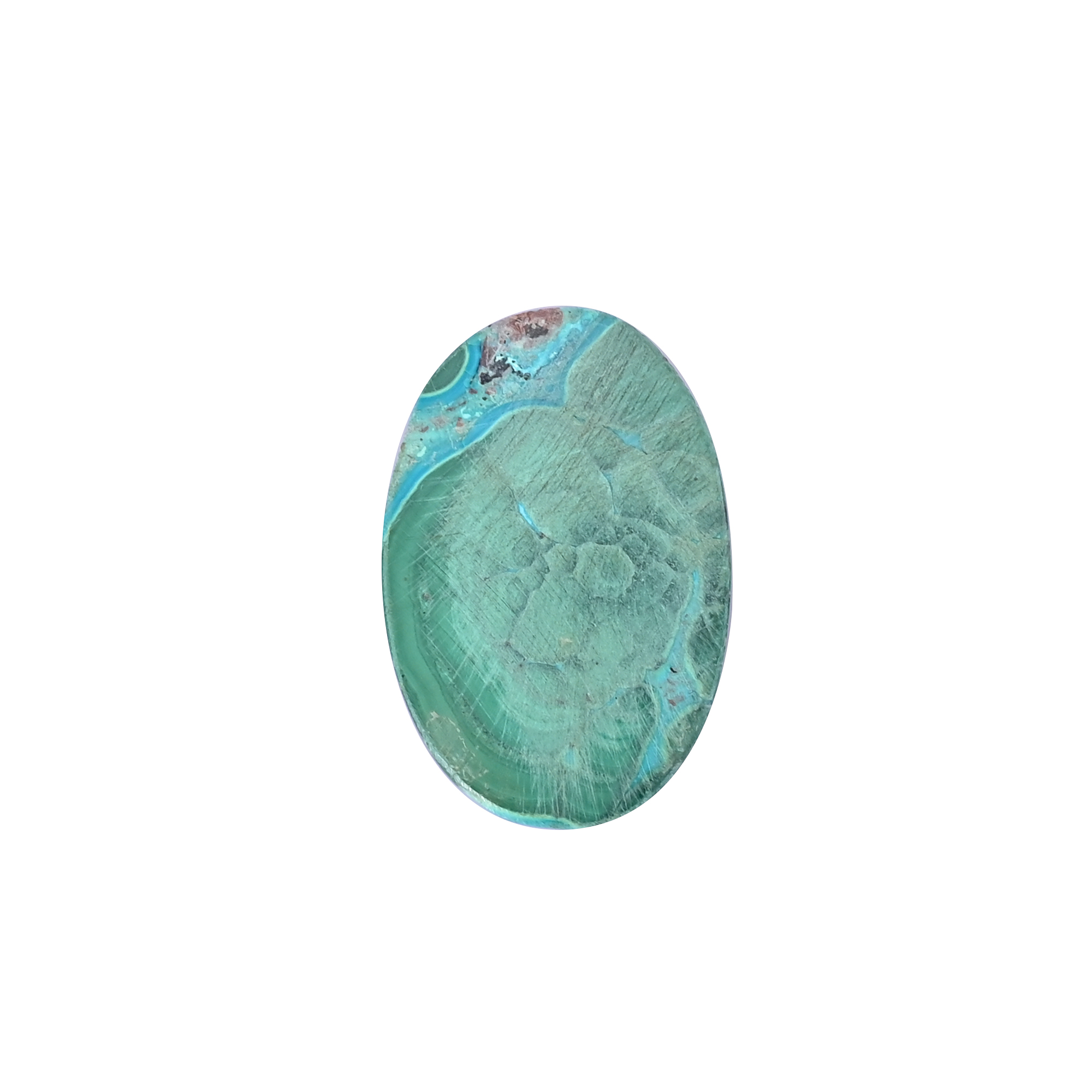 Natural Chrysocolla malachite Loose Gemstone -849 Carat Oval 39x25 mm Flat-back Cabochon for Jewelry Making   1 Pcs