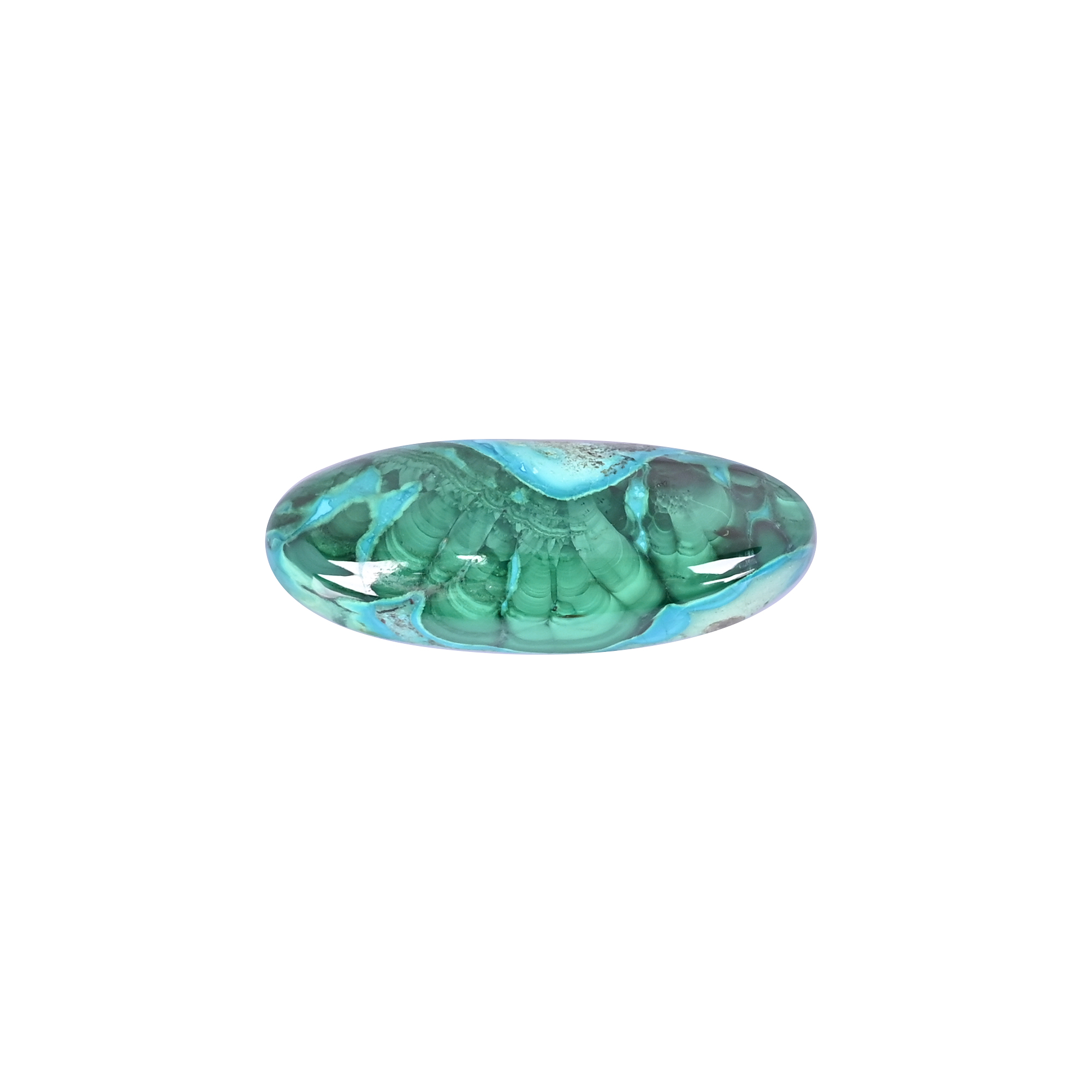 Natural Chrysocolla malachite Loose Gemstone -925 Carat Oval 47x18 mm Flat-back Cabochon for Jewelry Making 1 Pcs