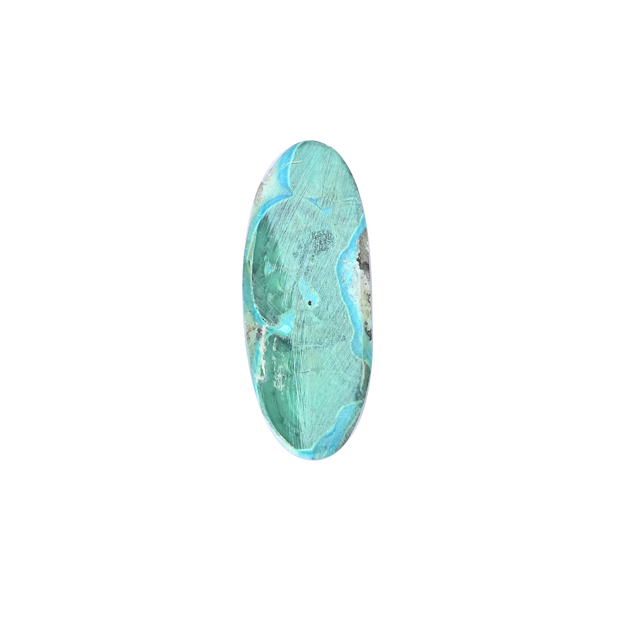 Natural Chrysocolla malachite Loose Gemstone -925 Carat Oval 47x18 mm Flat-back Cabochon for Jewelry Making 1 Pcs