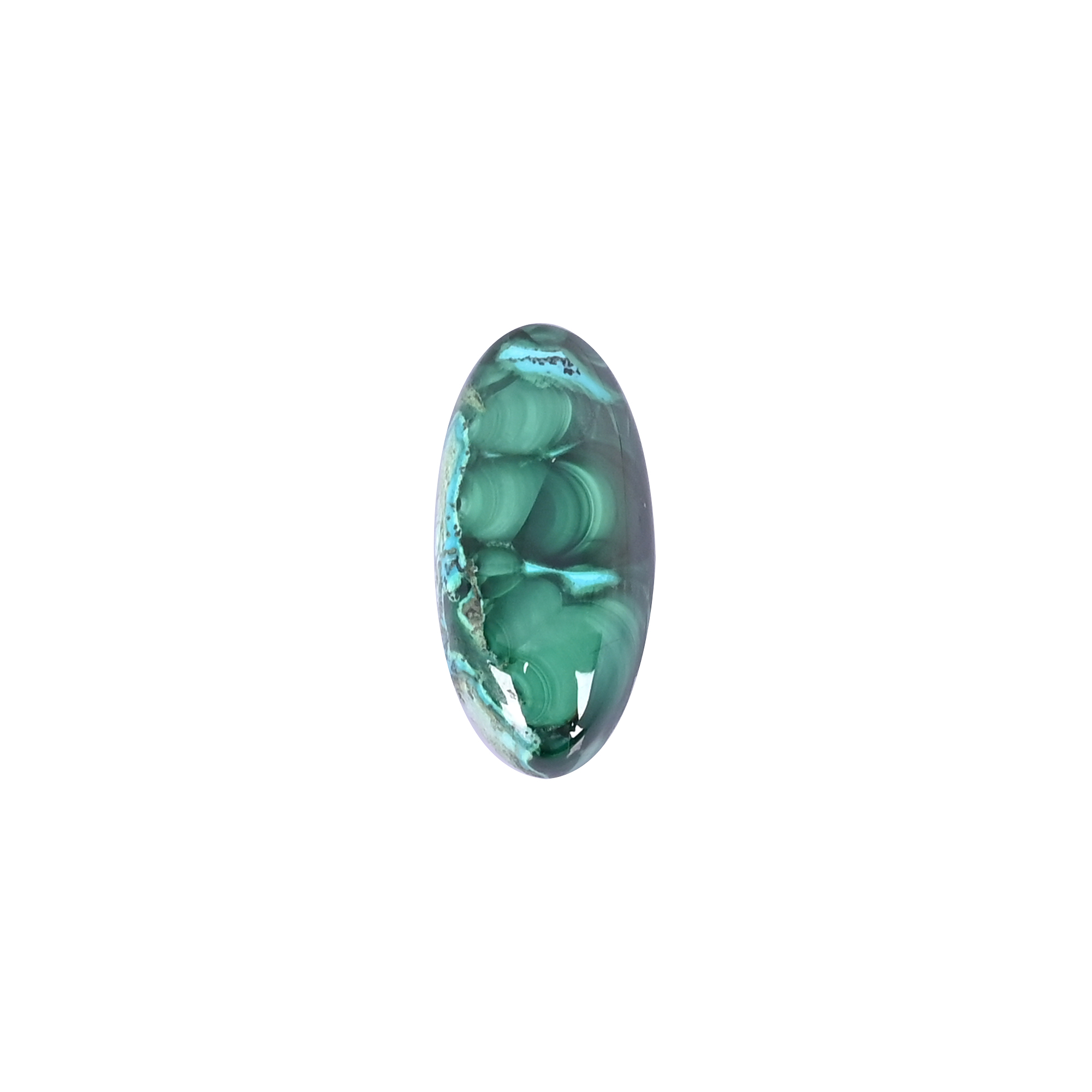 Natural Chrysocolla malachite Loose Gemstone -227 Carat Oval 27x12 mm Flat-back Cabochon for Jewelry Making   1 Pcs