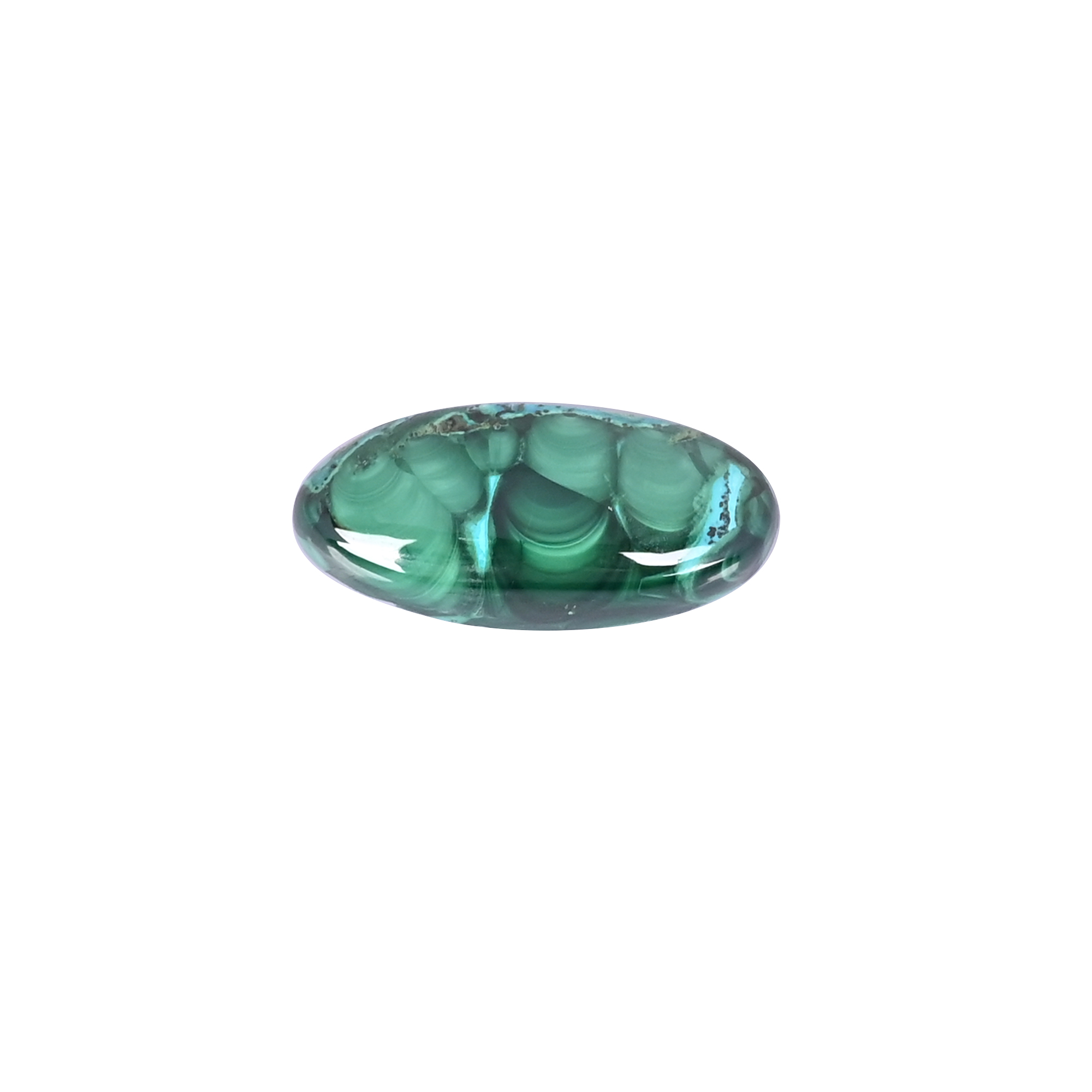 Natural Chrysocolla malachite Loose Gemstone -227 Carat Oval 27x12 mm Flat-back Cabochon for Jewelry Making 1 Pcs
