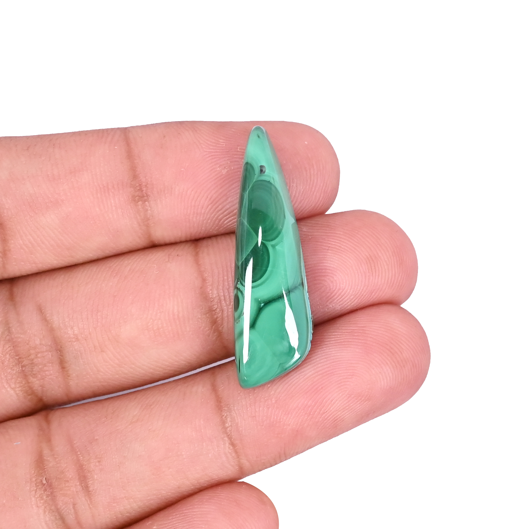 Natural Chrysocolla malachite Loose Gemstone -182 Carat 25x10 mm Flat-back Cabochon for Jewelry Making 1 Pcs
