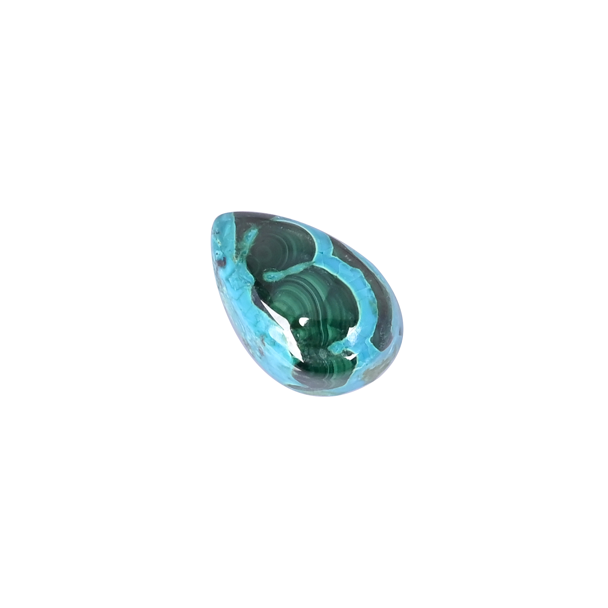 Natural Chrysocolla malachite Loose Gemstone -285 Carat Pear 21x14 mm Flat-back Cabochon for Jewelry Making   1 Pcs