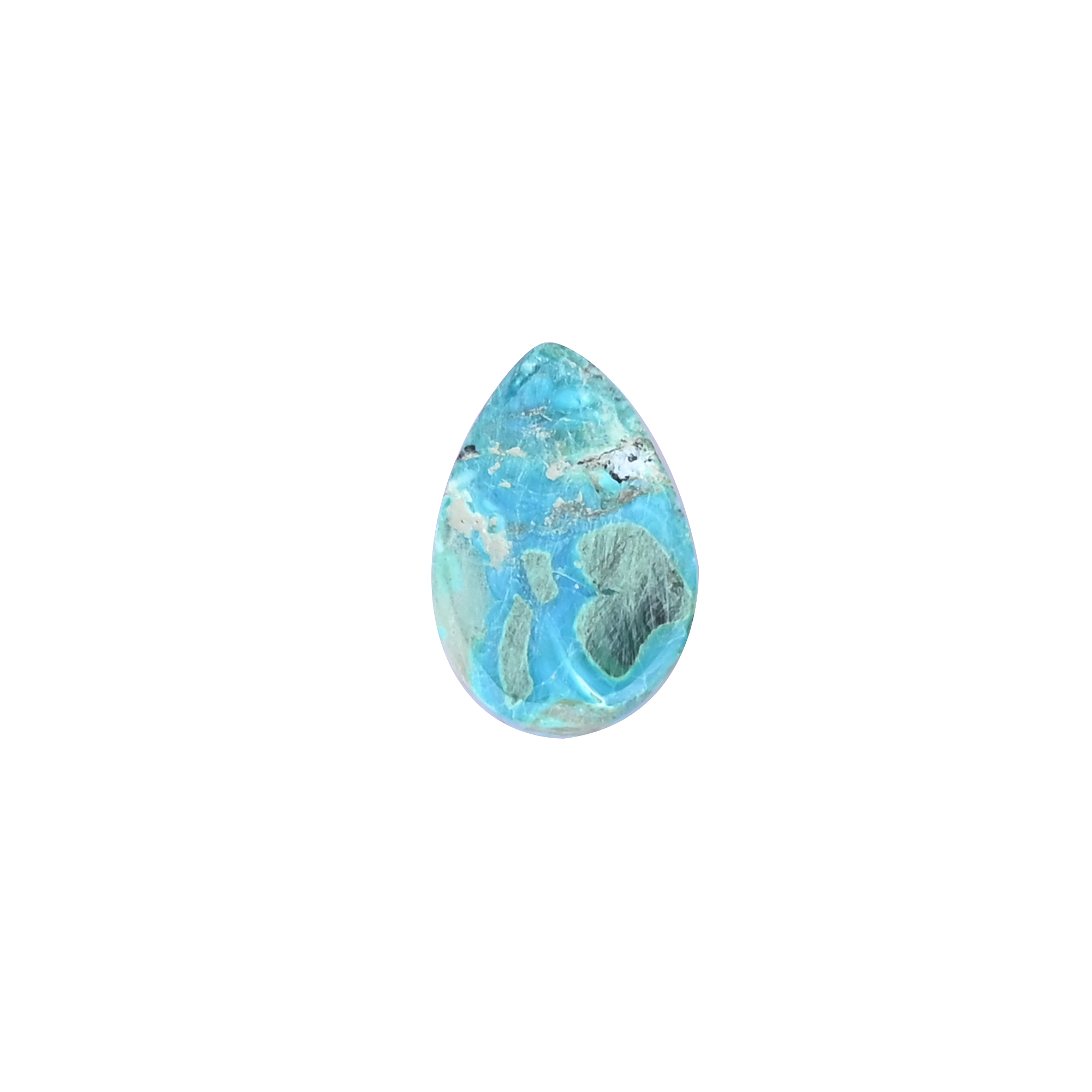 Natural Chrysocolla malachite Loose Gemstone -285 Carat Pear 21x14 mm Flat-back Cabochon for Jewelry Making   1 Pcs