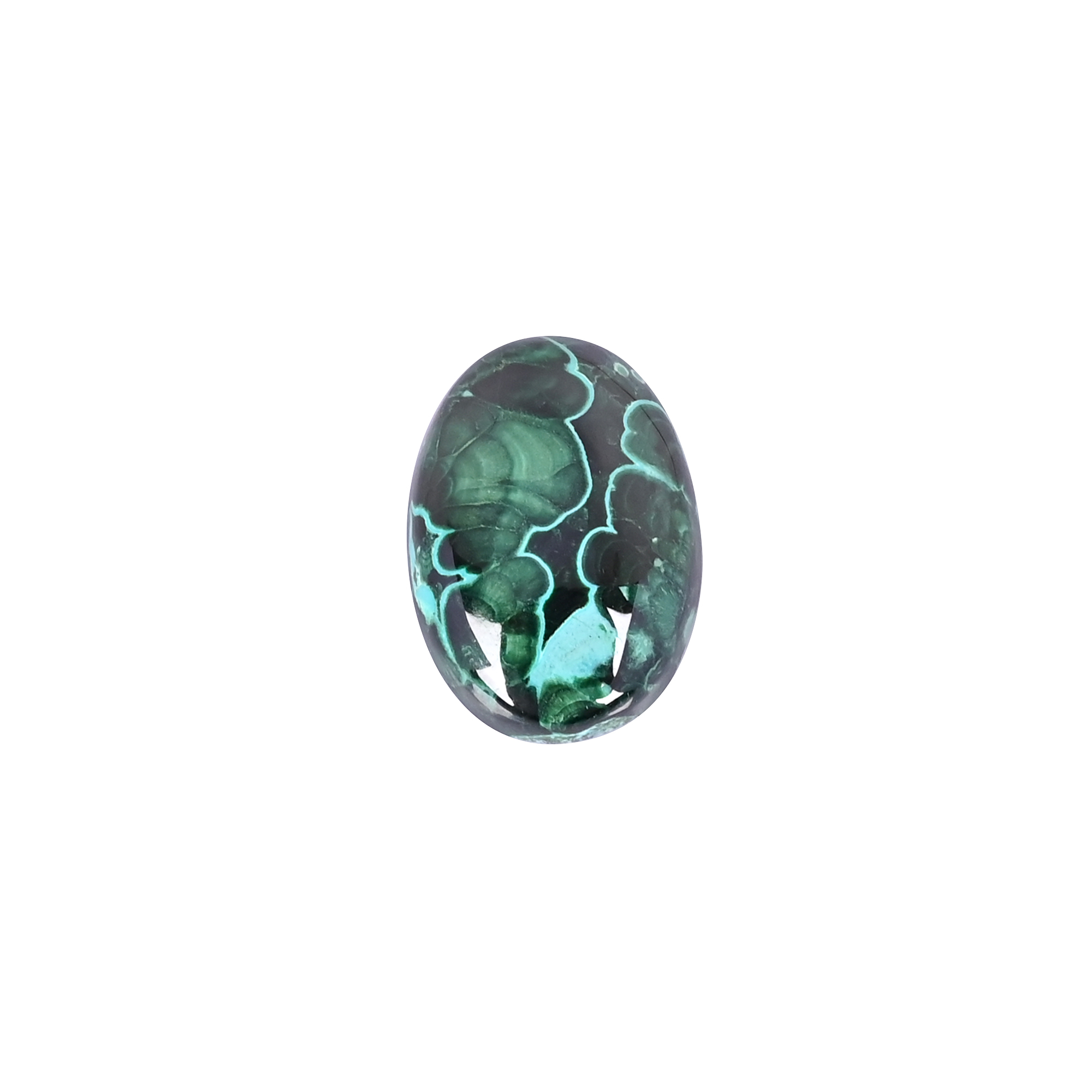 Natural Chrysocolla malachite Loose Gemstone -40 Carat Oval 27x19 mm Flat-back Cabochon for Jewelry Making 1 Pcs