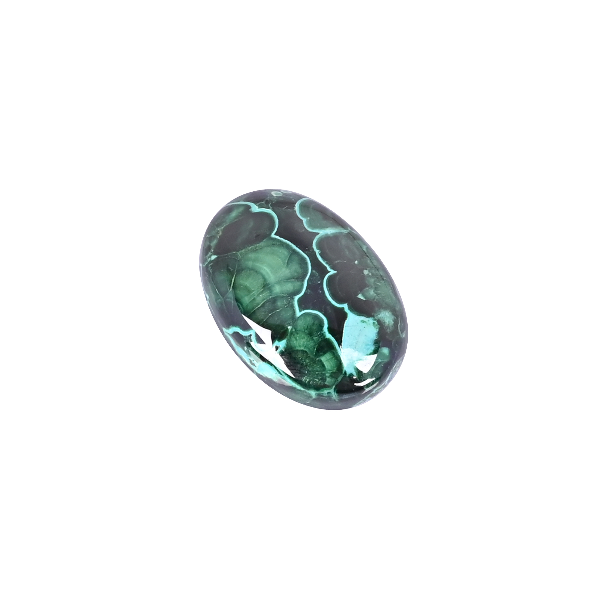 Natural Chrysocolla malachite Loose Gemstone -40 Carat Oval 27x19 mm Flat-back Cabochon for Jewelry Making 1 Pcs