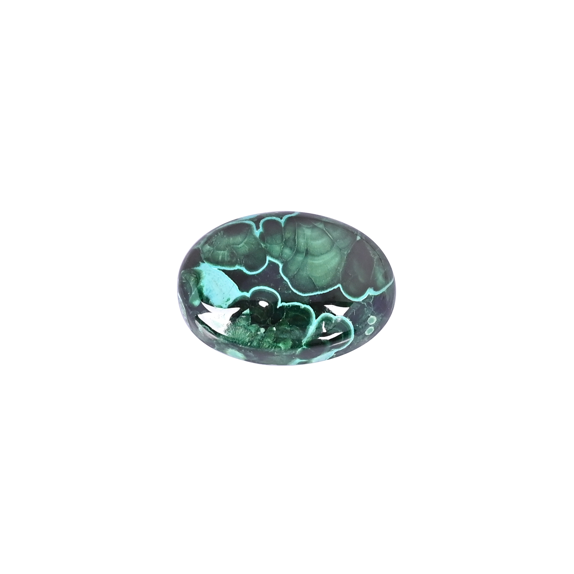 Natural Chrysocolla malachite Loose Gemstone -40 Carat Oval 27x19 mm Flat-back Cabochon for Jewelry Making   1 Pcs