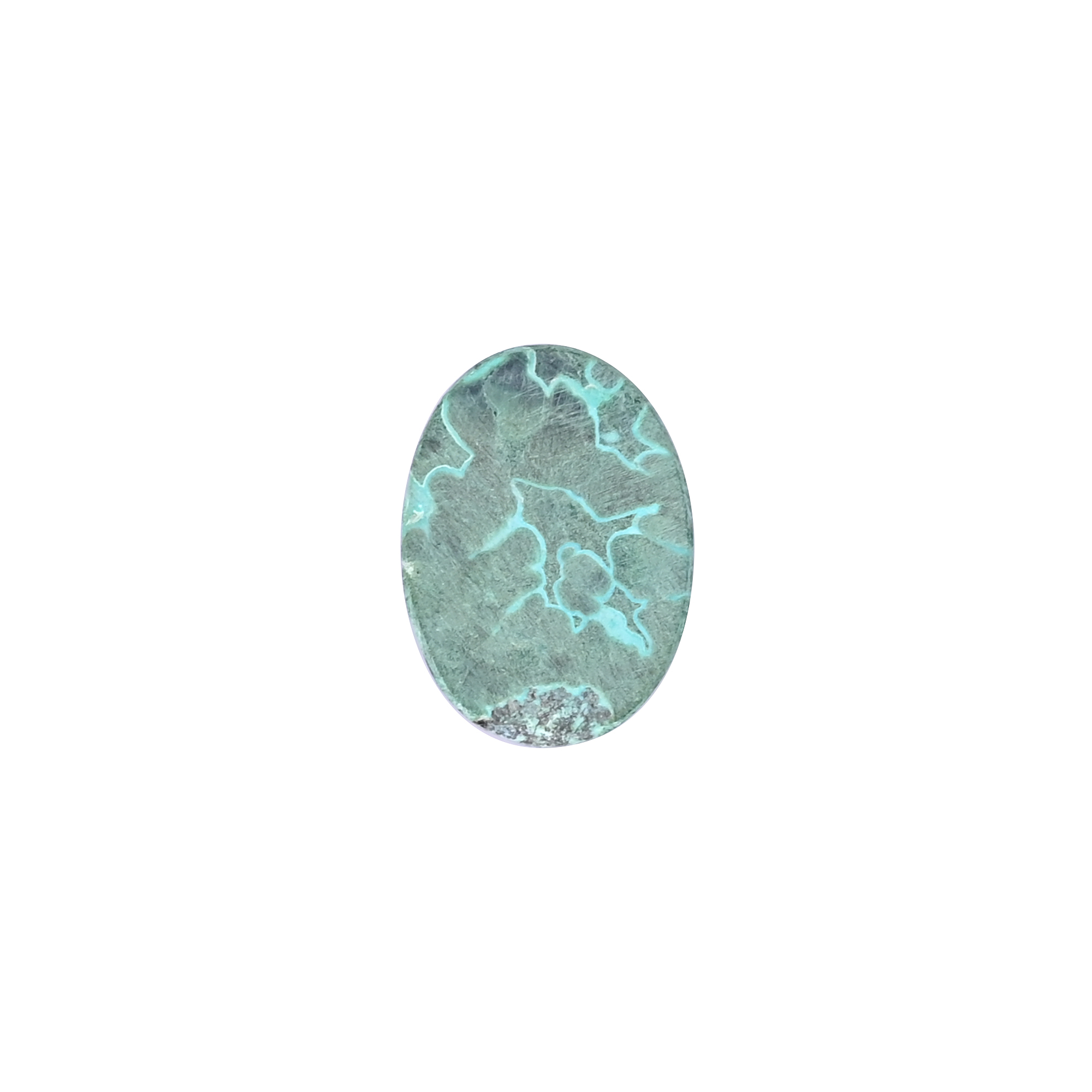 Natural Chrysocolla malachite Loose Gemstone -40 Carat Oval 27x19 mm Flat-back Cabochon for Jewelry Making 1 Pcs