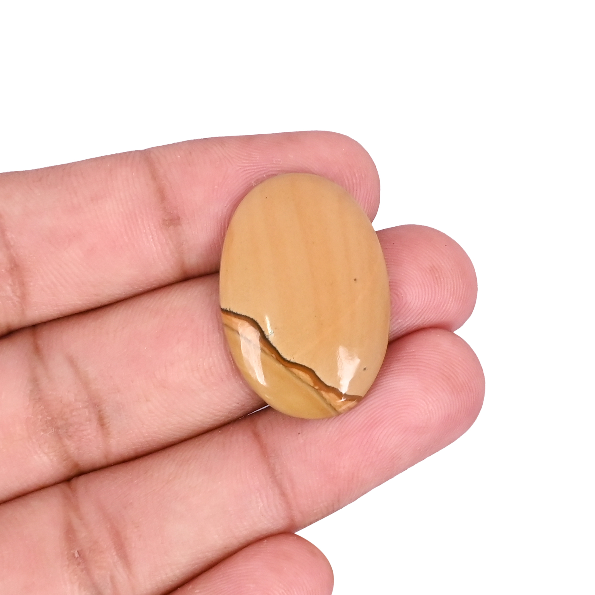 Natural Picture Jasper Loose Gemstone -18 Carat Oval 28x19 mm Flat-back Cabochon for Jewelry Making