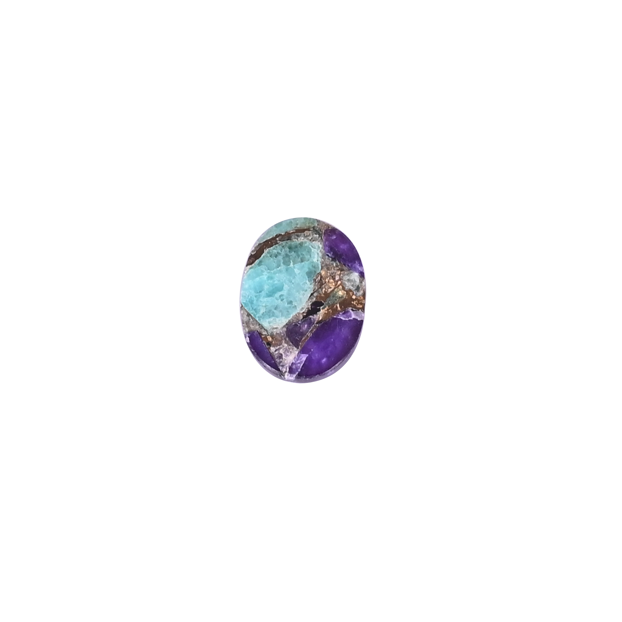 Natural Neon Apatite Lapis Lazuli Mohave Loose Gemstone -48 Carat Oval 13x10 mm Flat-back Cabochon for Jewelry Making 1 Pcs