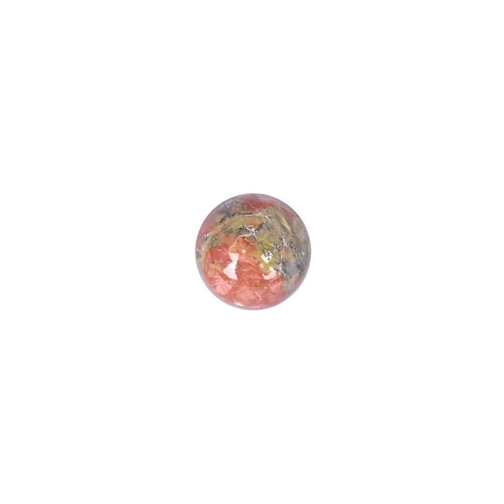 Image of Natural Unakite Loose Gemstone - 5.5 Carat Hemisphere 10x10 mm Flat-back Cabochon for Jewelry Making