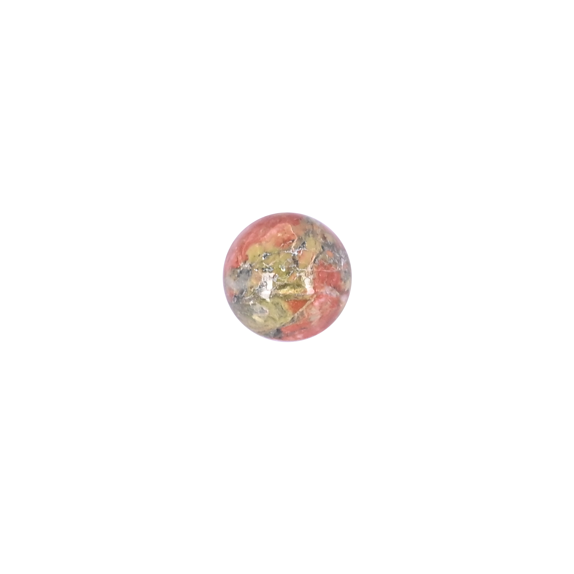 Natural Unakite Loose Gemstone - 55 Carat Hemisphere 10x10 mm Flat-back Cabochon for Jewelry Making