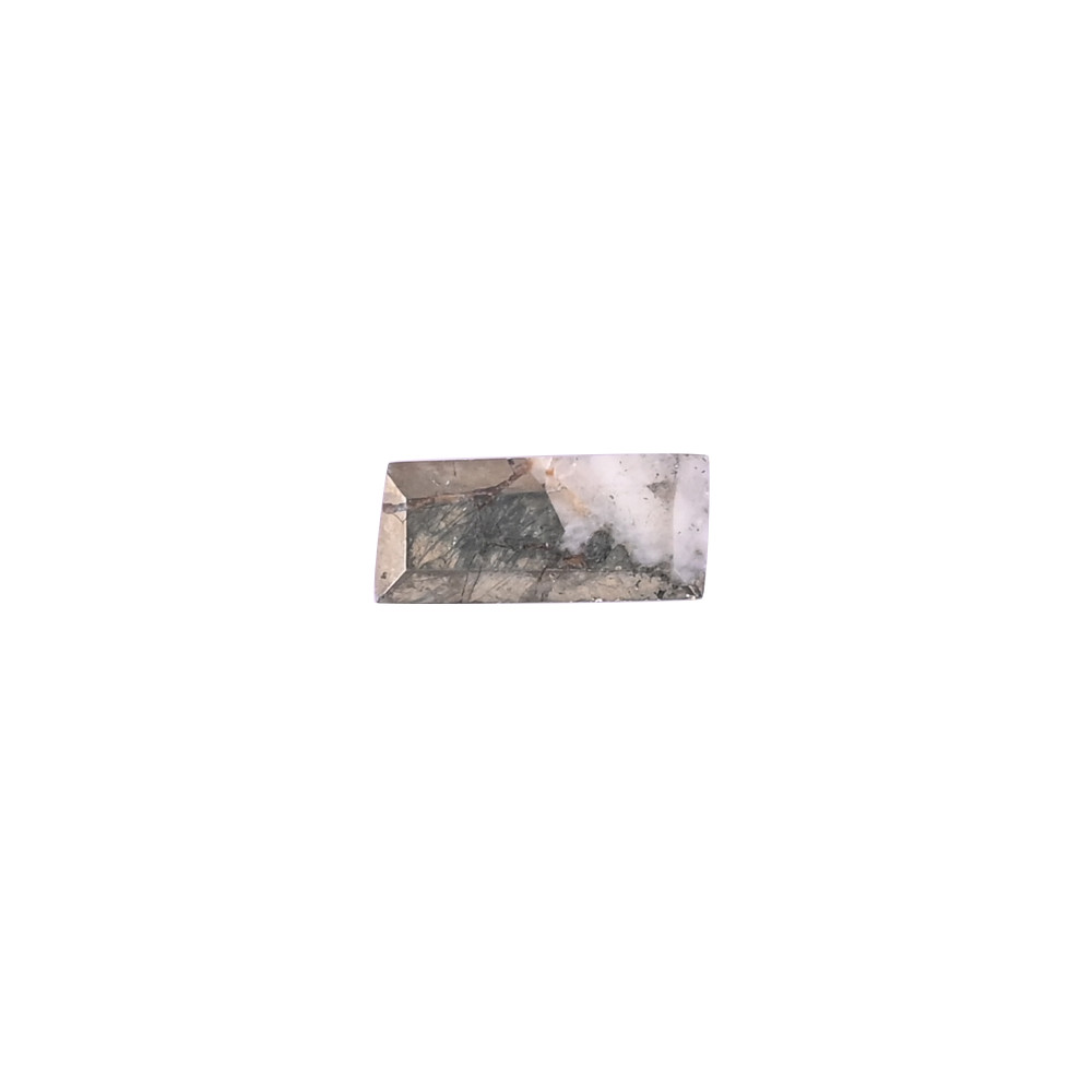 Image of Natural Pyrite Loose Gemstone -4.3 Carat Rectangle 14x6 mm Flat-back Cabochon for Jewelry Making | 1 Pcs