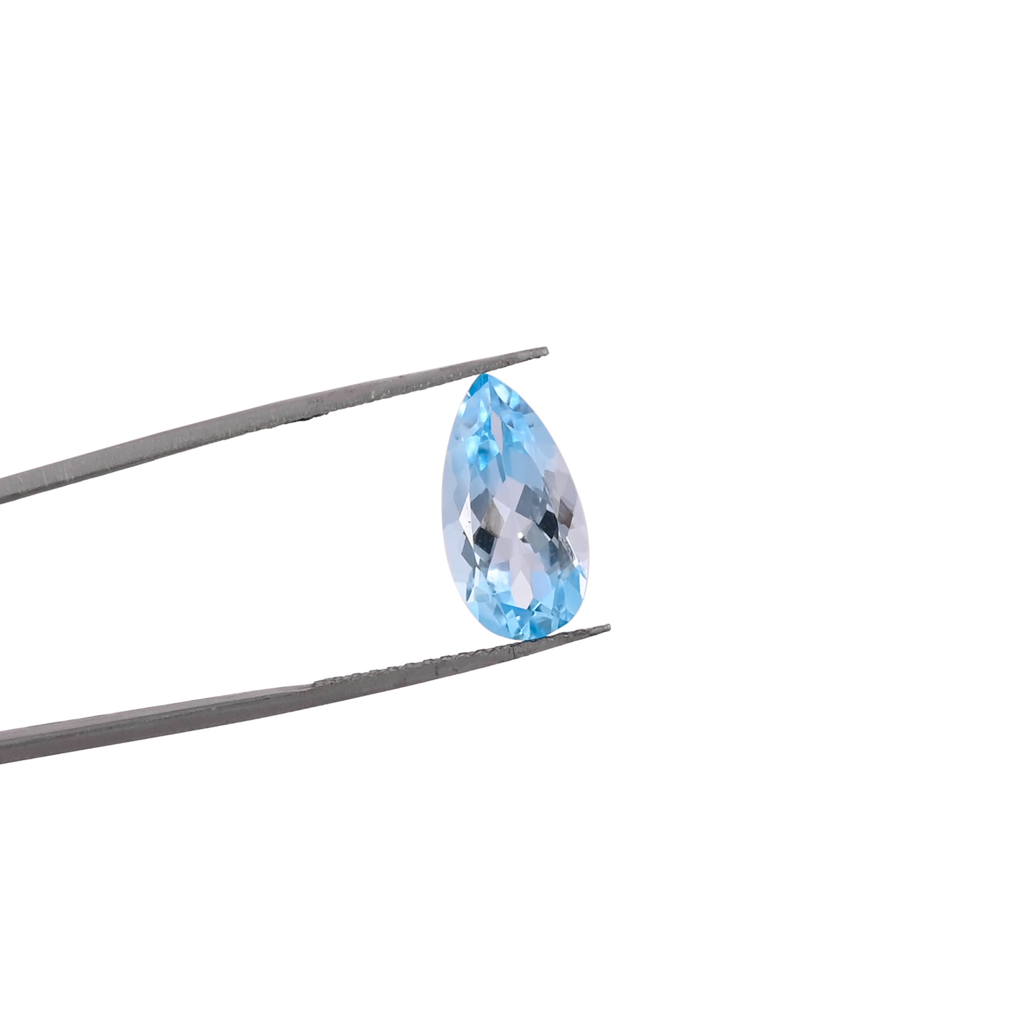 Natural Swiss Blue Topaz Gemstone 14x7 MM Pear Faceted Cut Loose Stone For Making Jewelry