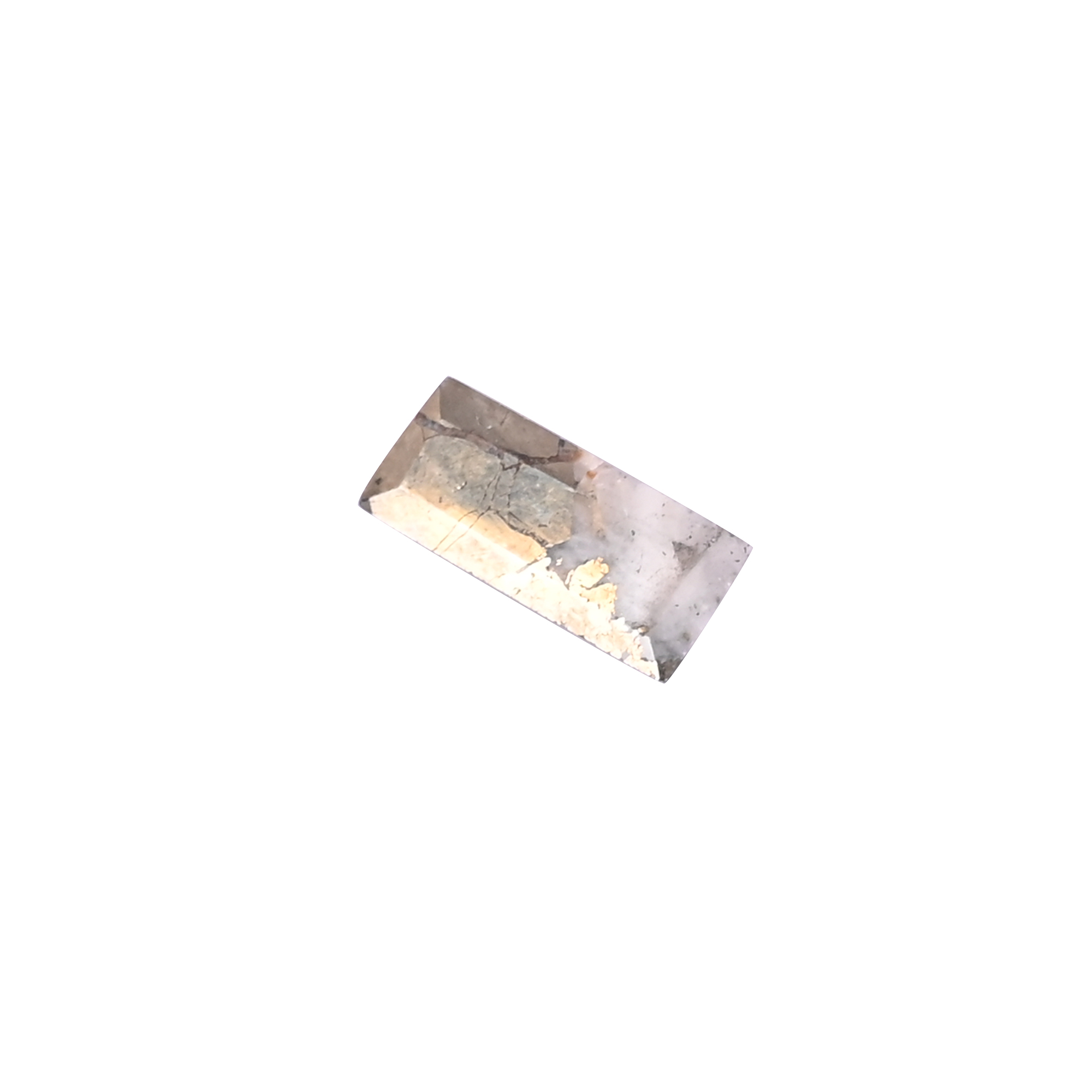 Natural Pyrite Loose Gemstone -43 Carat Rectangle 14x6 mm Flat-back Cabochon for Jewelry Making 1 Pcs