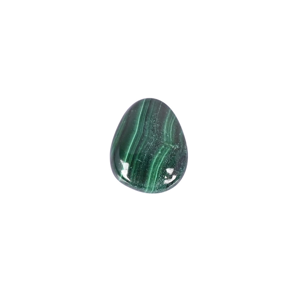 Image of Natural Malachite Loose Gemstone -6.9 Carat, Pear 15x12 mm Flat-back Cabochon for Jewelry Making  | 1 Pcs