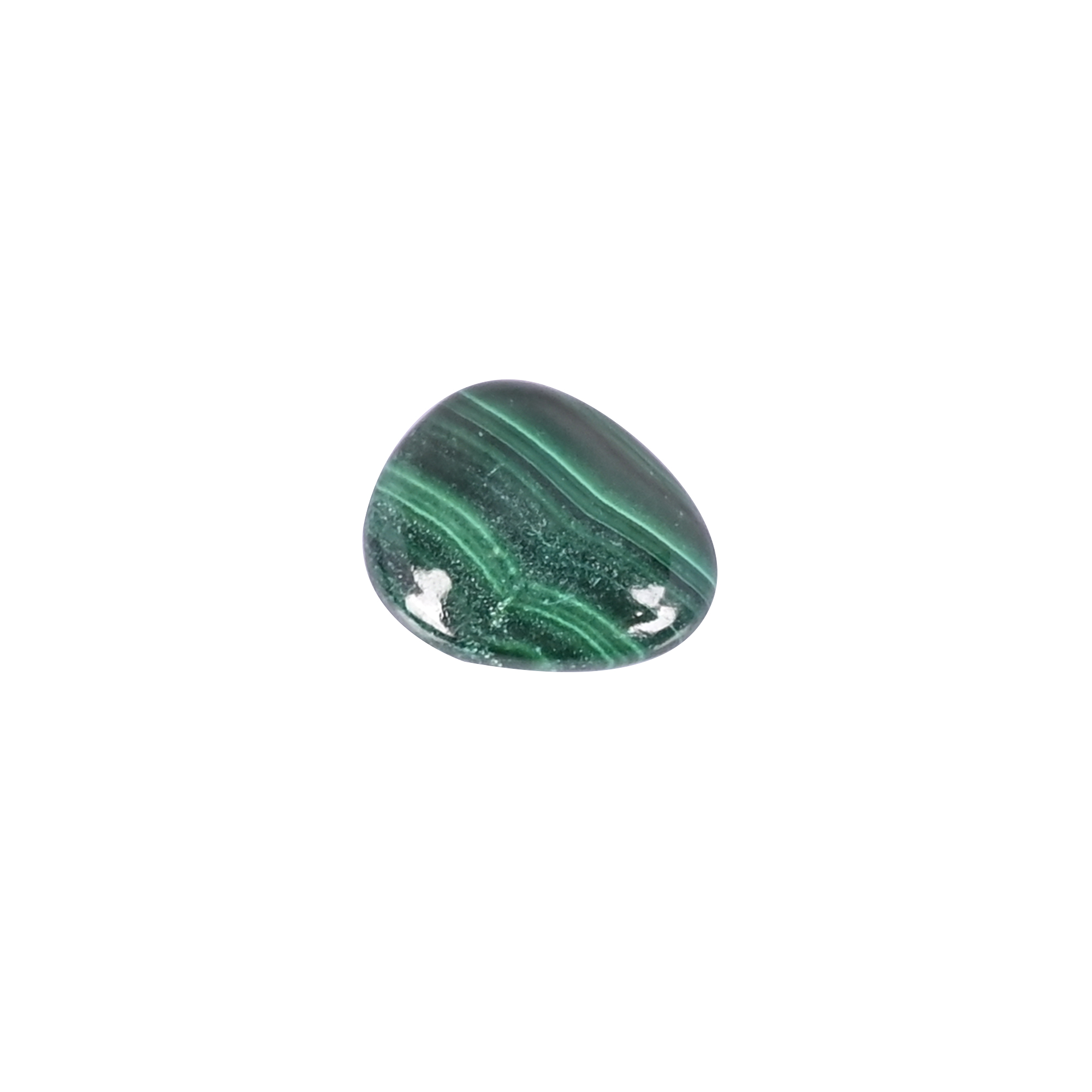 Natural Malachite Loose Gemstone -69 Carat Pear 15x12 mm Flat-back Cabochon for Jewelry Making   1 Pcs