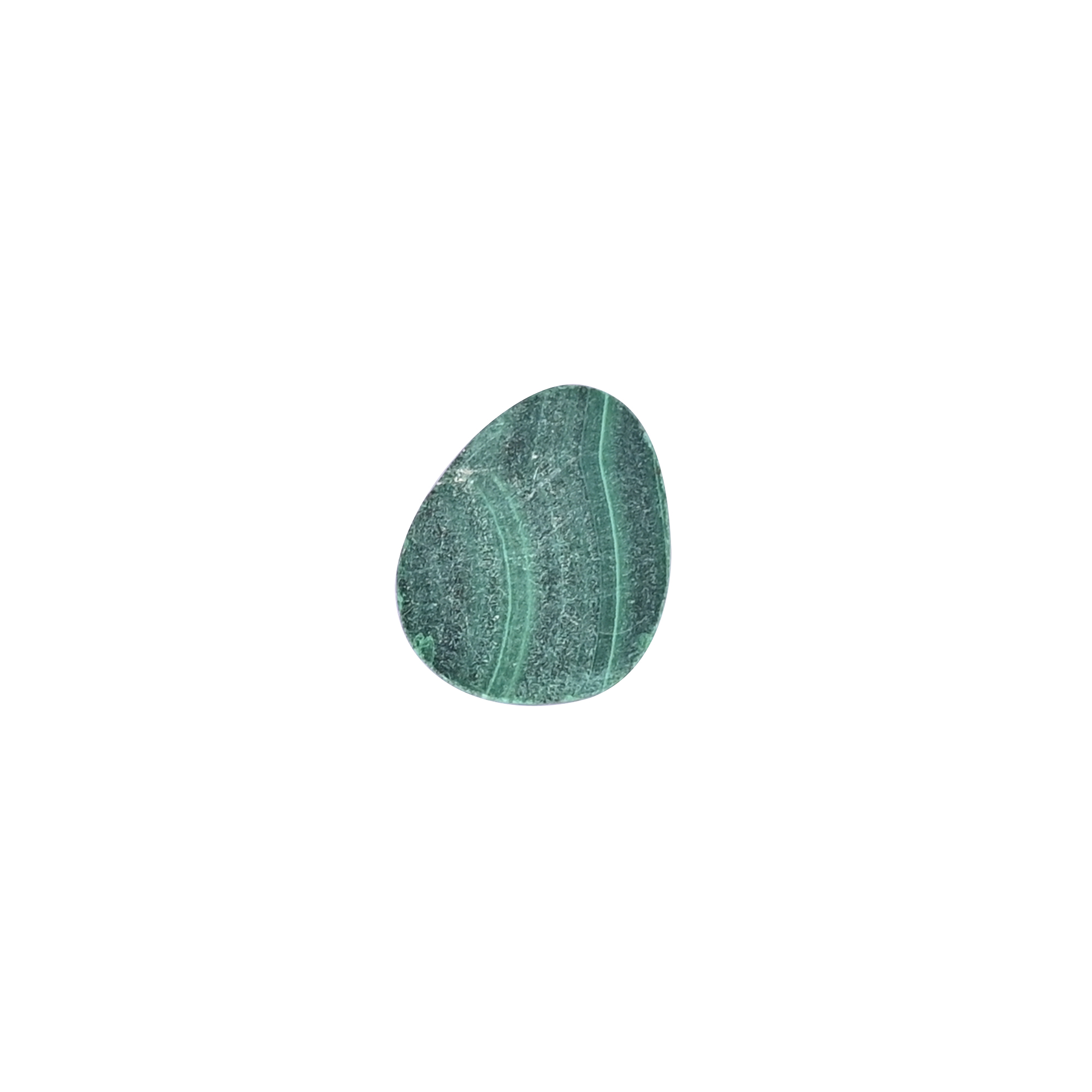 Natural Malachite Loose Gemstone -69 Carat Pear 15x12 mm Flat-back Cabochon for Jewelry Making   1 Pcs