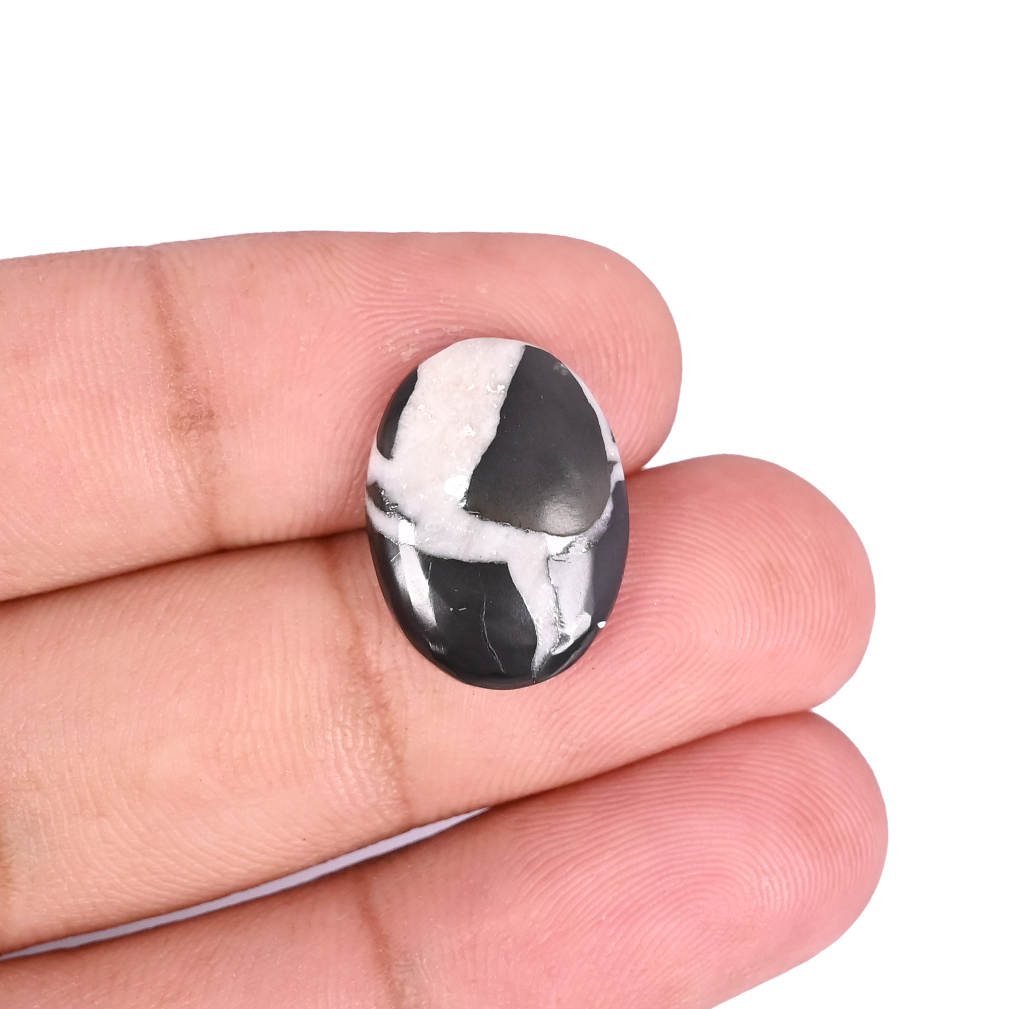 Natural Septarian Jasper Loose Gemstone -78 Carat Oval 17x13 mm Flat-back Cabochon for Jewelry Making