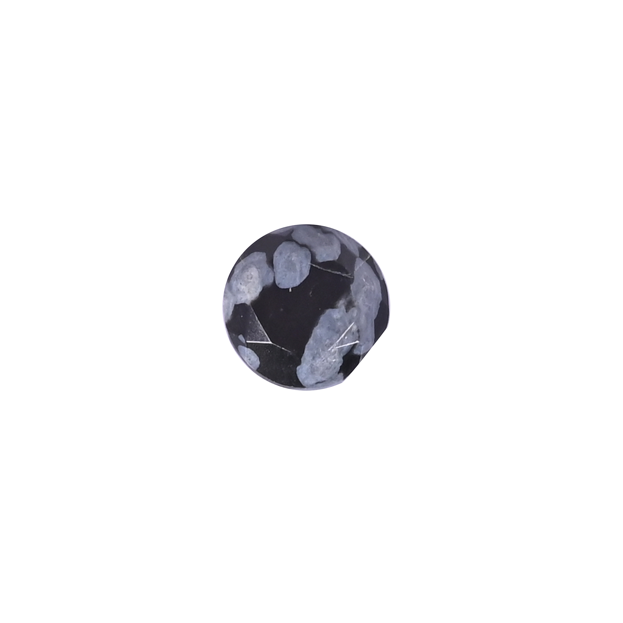 Natural Black obsidian Loose Gemstone -17 Carat Round 8x8 mm Flat-back Cabochon for Jewelry Making  1 Pcs