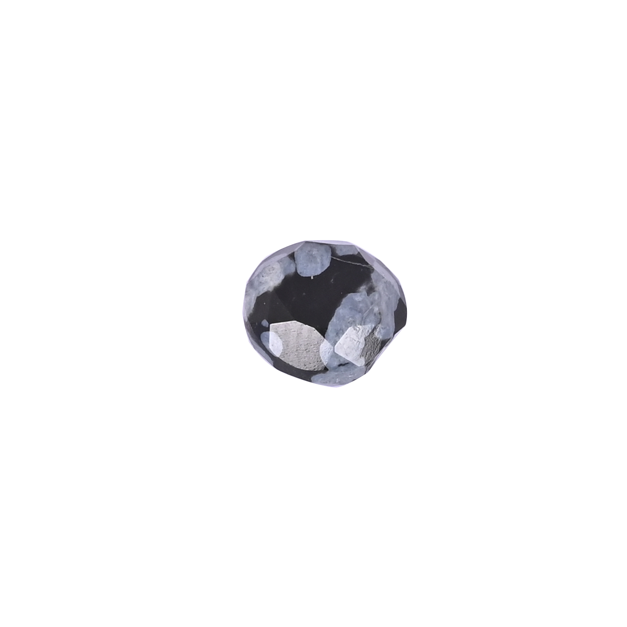 Natural Black obsidian Loose Gemstone -17 Carat Round 8x8 mm Flat-back Cabochon for Jewelry Making  1 Pcs