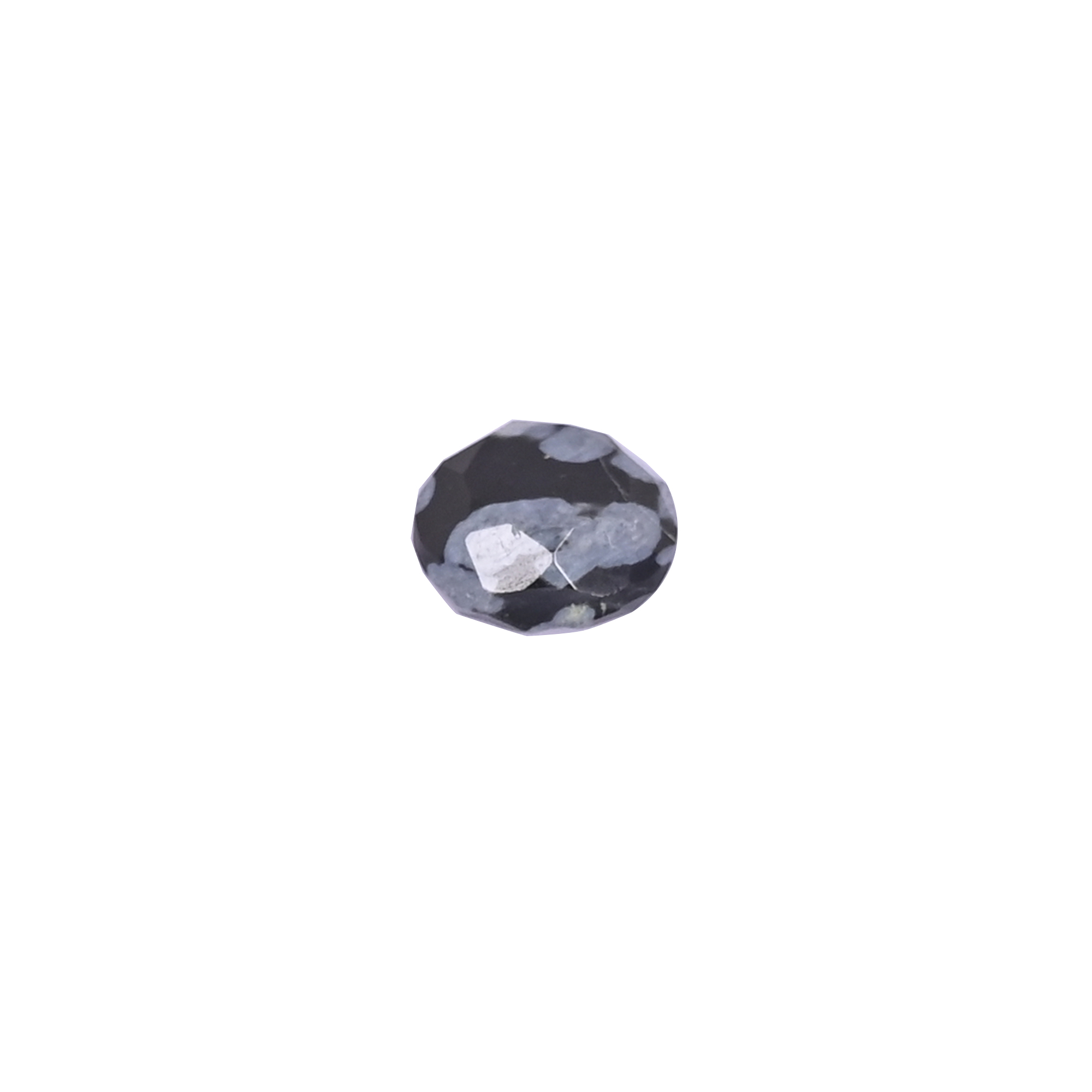 Natural Black obsidian Loose Gemstone -17 Carat Round 8x8 mm Flat-back Cabochon for Jewelry Making 1 Pcs