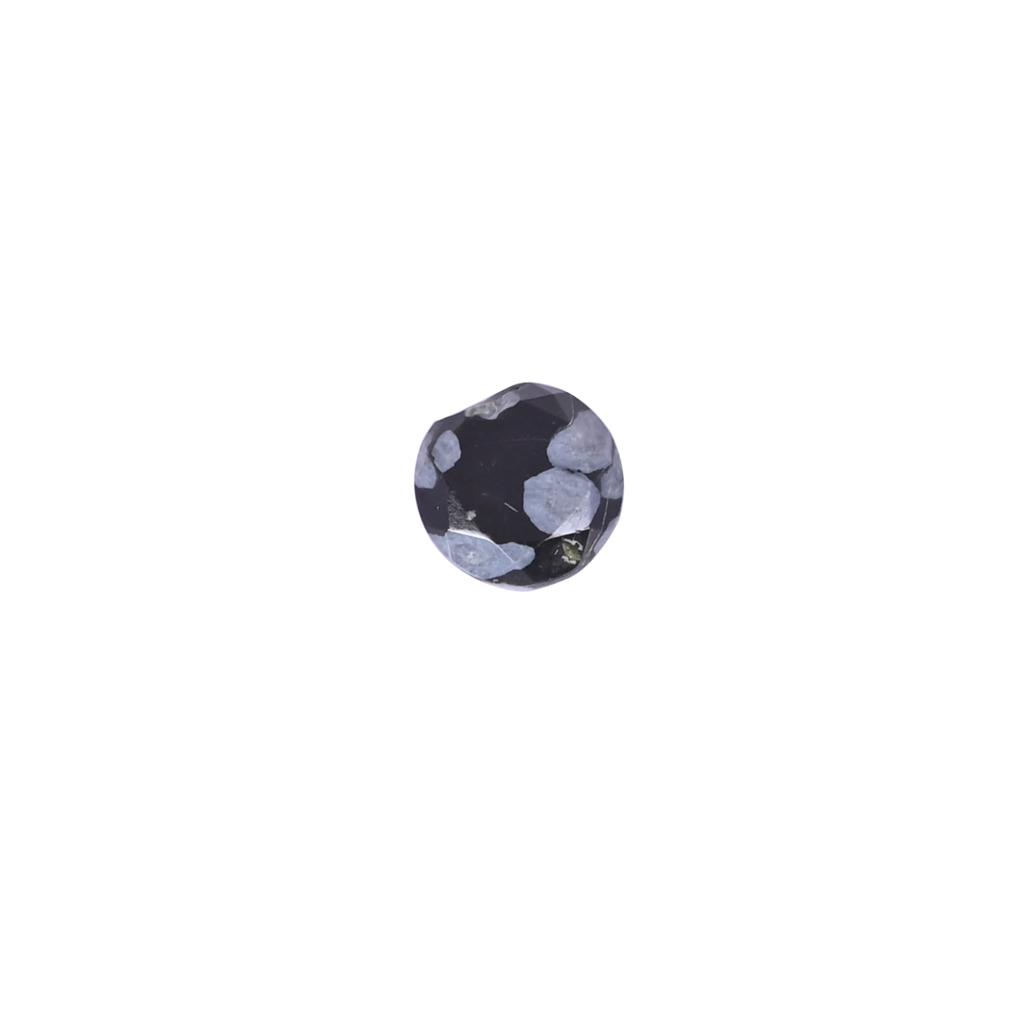Natural Black obsidian Loose Gemstone -17 Carat Round 8x8 mm Flat-back Cabochon for Jewelry Making 1 Pcs
