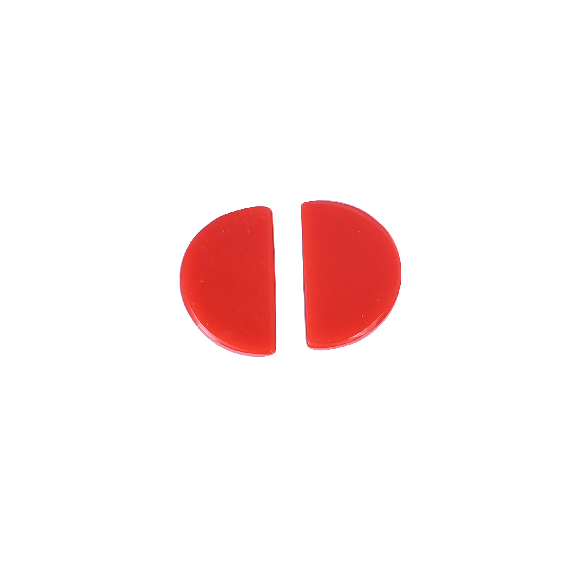Synthetic Red Coral Loose Gemstone 55 Carat Half Moon 15x10 mm Flat-back Cabochon for Jewelry Making  1 Pcs