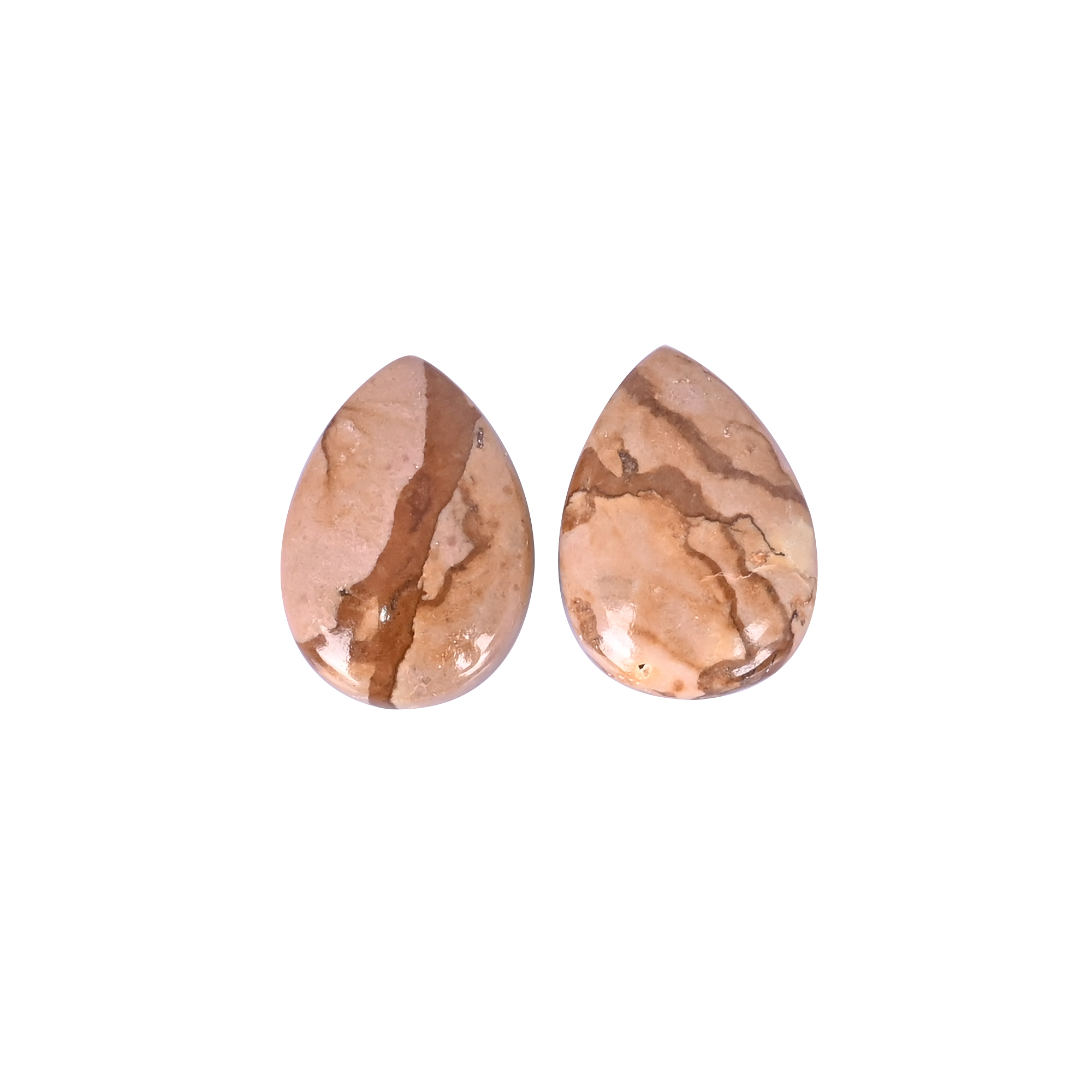 Natural Picture Jasper Loose Gemstone -174 Carat Pear 25x18 mm Flat-back Cabochon for Jewelry Making   1 Pcs