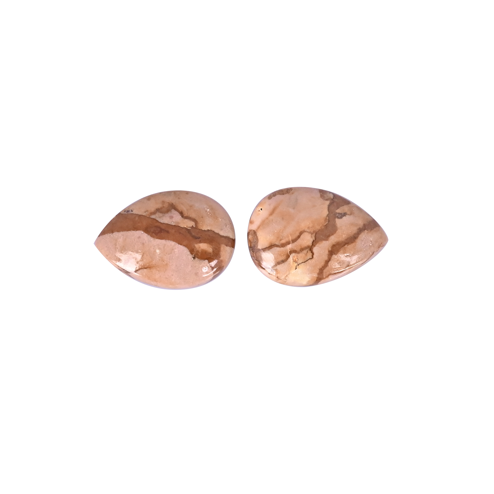 Natural Picture Jasper Loose Gemstone -174 Carat Pear 25x18 mm Flat-back Cabochon for Jewelry Making 1 Pcs