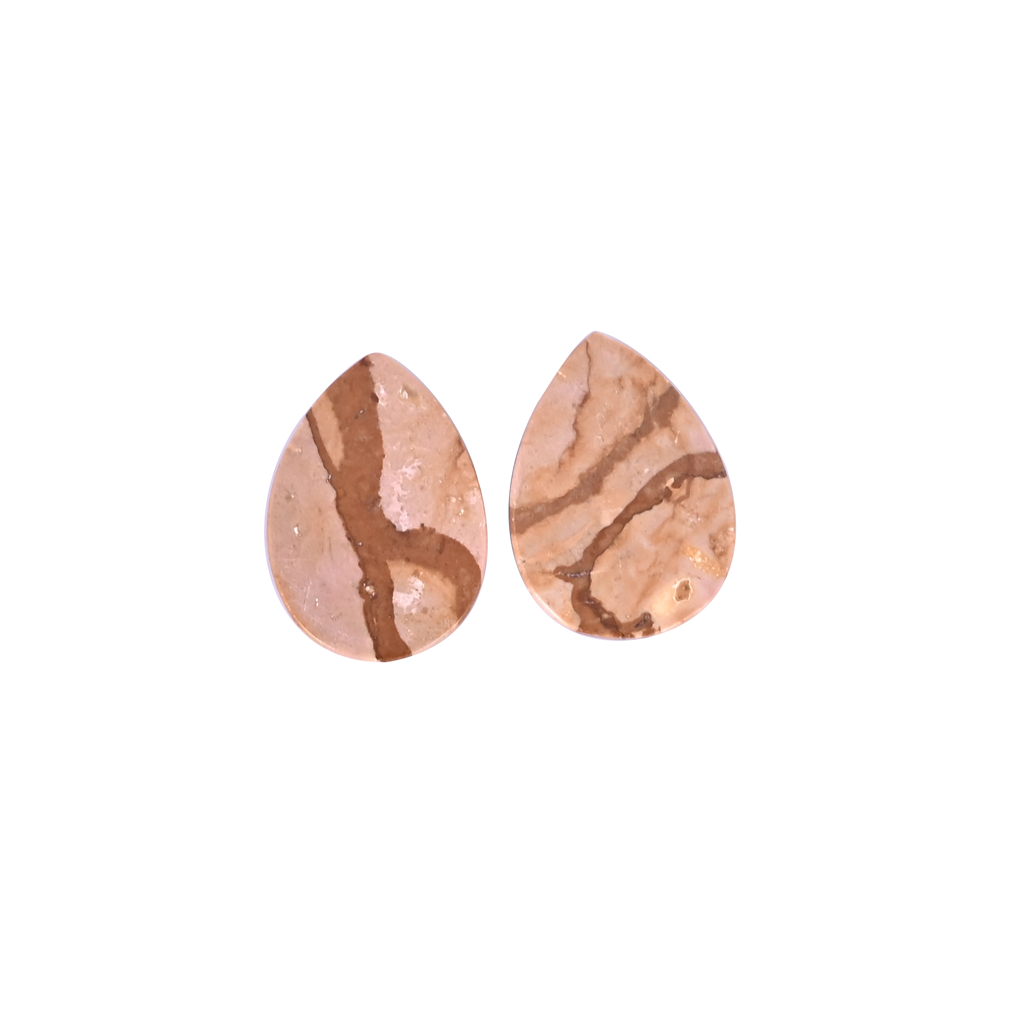 Natural Picture Jasper Loose Gemstone -174 Carat Pear 25x18 mm Flat-back Cabochon for Jewelry Making   1 Pcs
