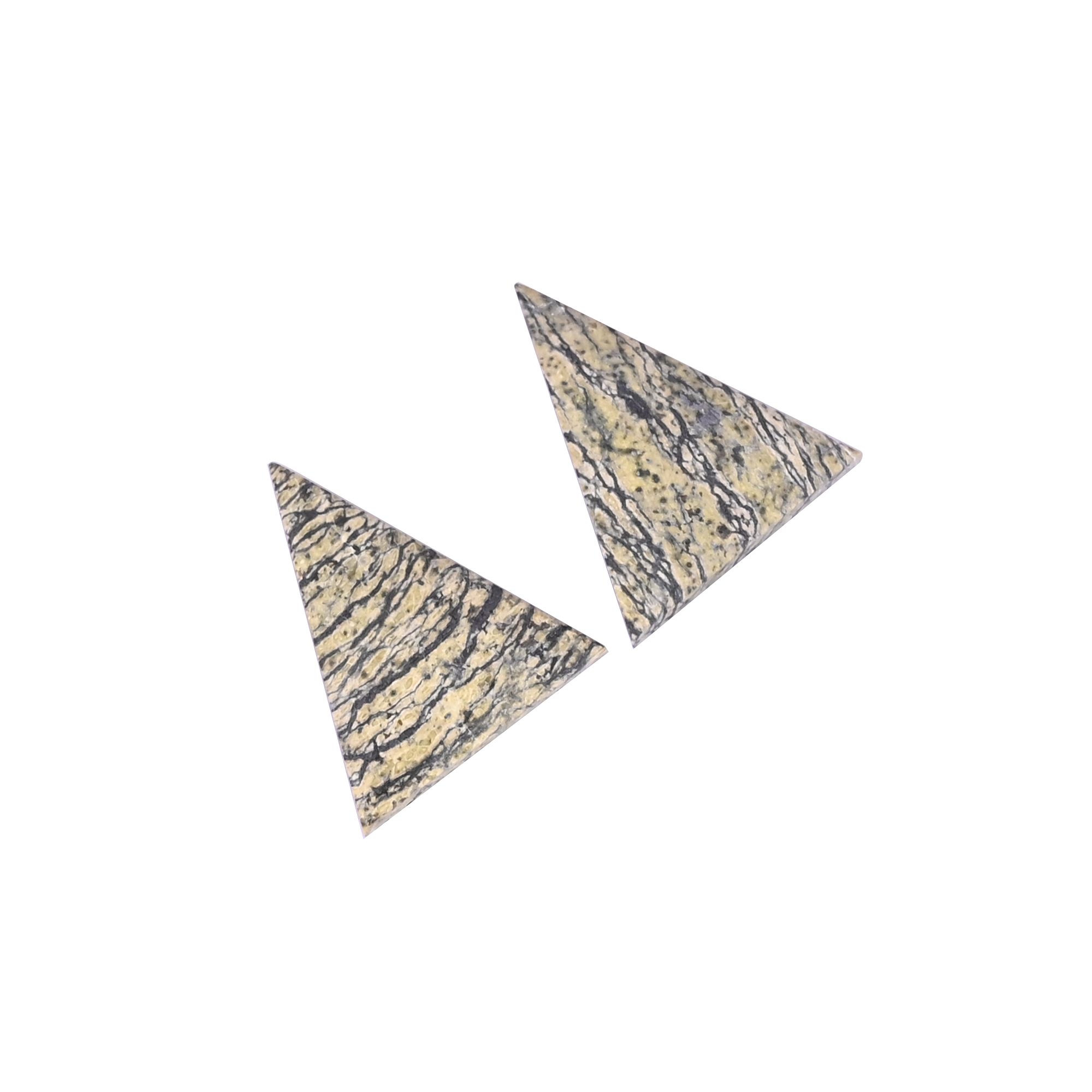 Spiderweb jasper Loose Gemstone 142 Carat Triangle 26x21 mm Flat-back Cabochon for Jewelry Making 1 Pcs