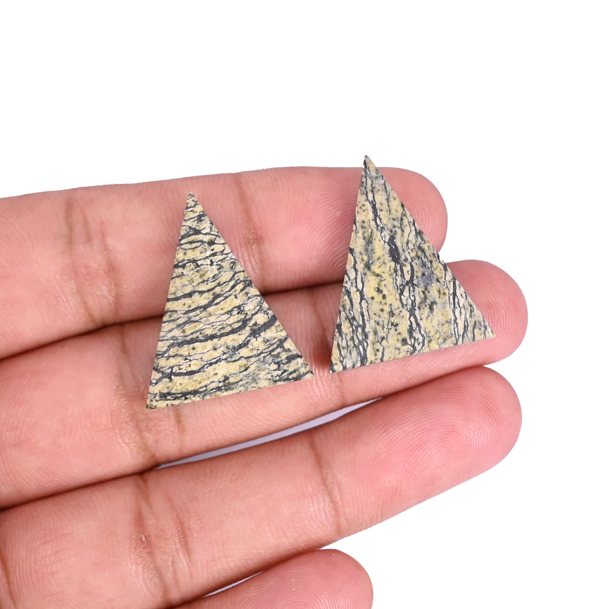 Spiderweb jasper Loose Gemstone 142 Carat Triangle 26x21 mm Flat-back Cabochon for Jewelry Making  1 Pcs