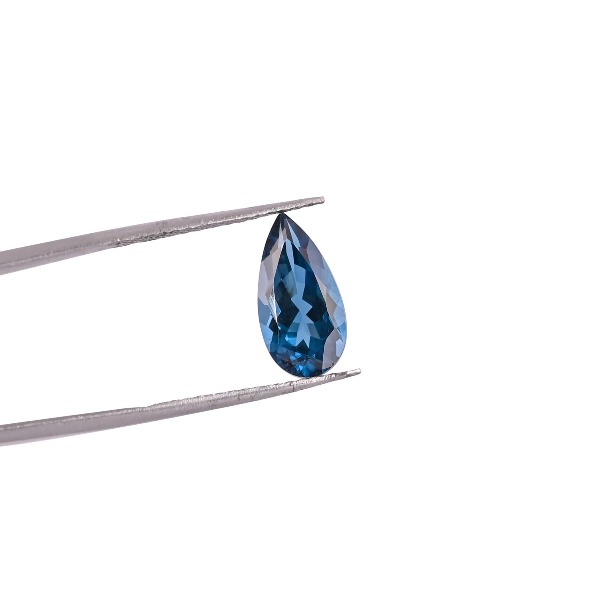 Natural London Blue Topaz 14x7 mm Pear Faceted Cut Loose Gemstone for Making Jewelry