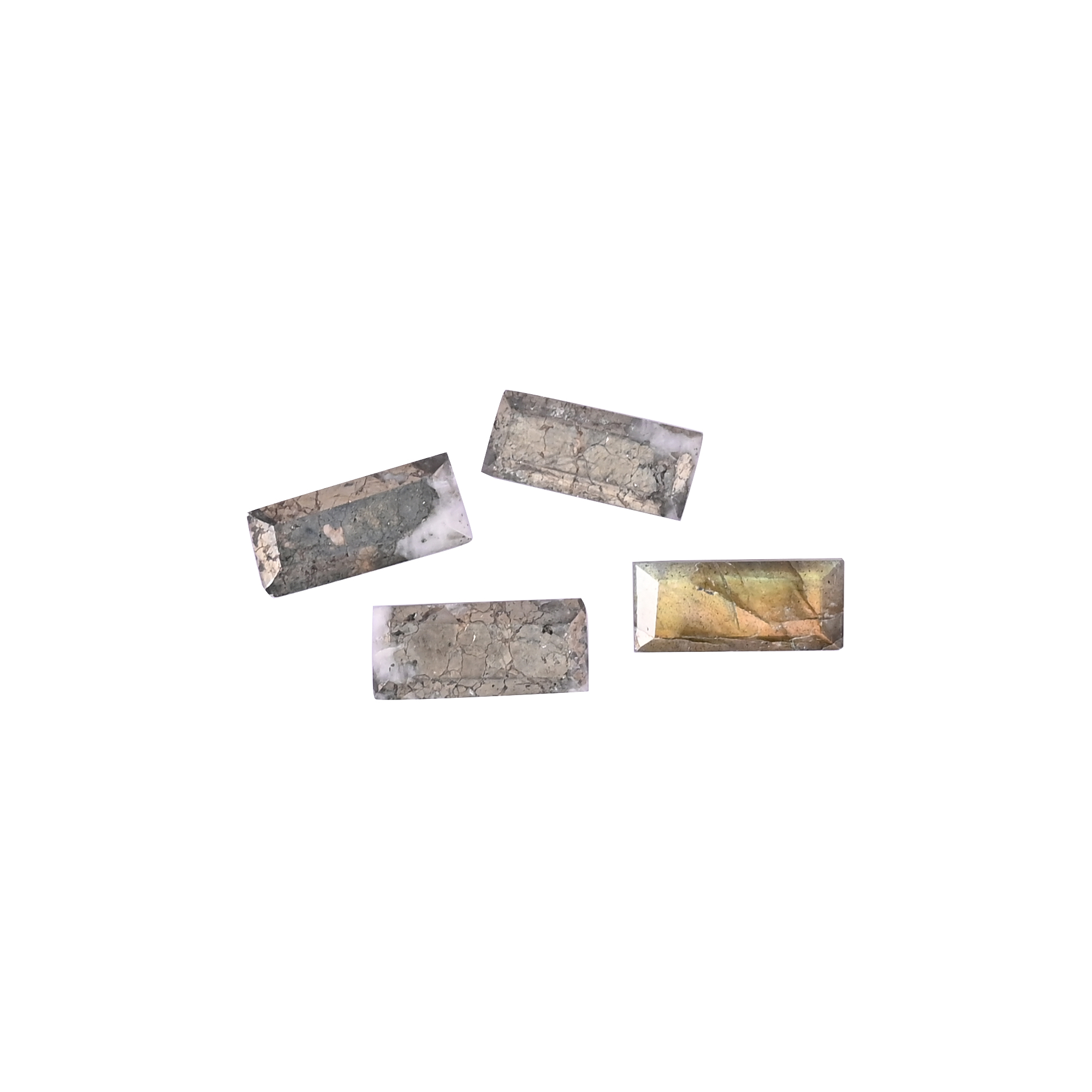 Natural Pyrite Loose Gemstone -48 Carat Rectangle 14x6 mm Flat-back Cabochon for Jewelry Making 1 Pcs