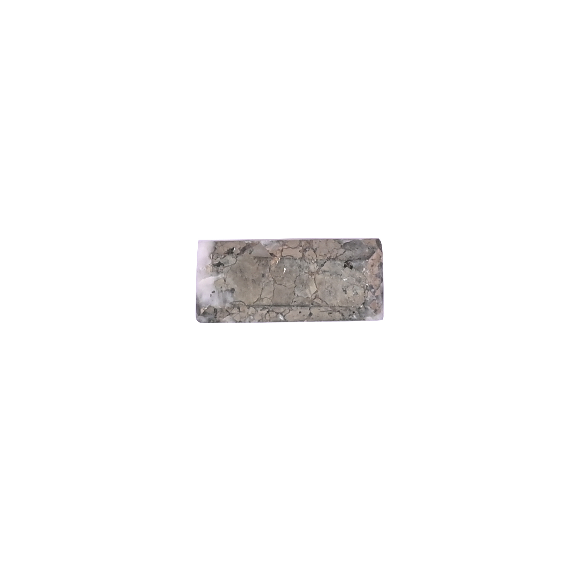 Natural Pyrite Loose Gemstone -48 Carat Rectangle 14x6 mm Flat-back Cabochon for Jewelry Making 1 Pcs