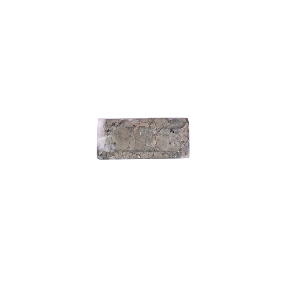 Image of Natural Pyrite Loose Gemstone -4.8 Carat Rectangle 14x6 mm Flat-back Cabochon for Jewelry Making | 1 Pcs