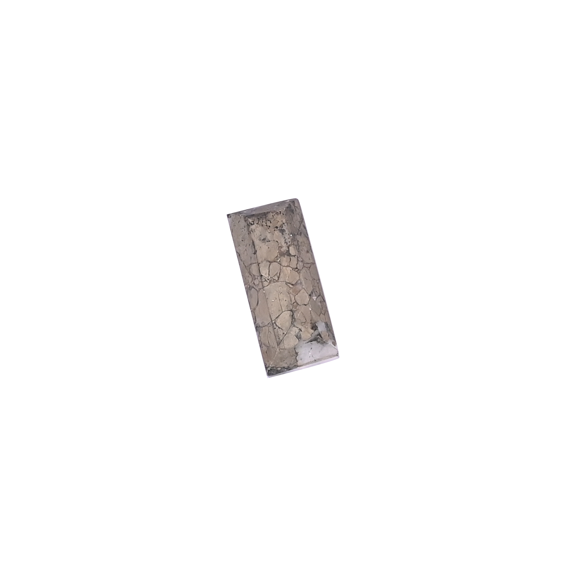 Natural Pyrite Loose Gemstone -48 Carat Rectangle 14x6 mm Flat-back Cabochon for Jewelry Making 1 Pcs