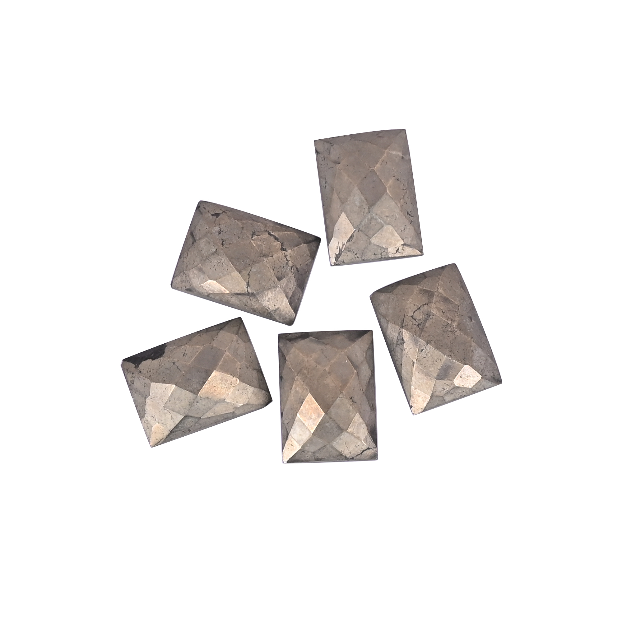 Natural Pyrite Loose Gemstone -20 Carat Rectangle 18x13 mm Flat-back Cabochon for Jewelry Making 1 Pcs