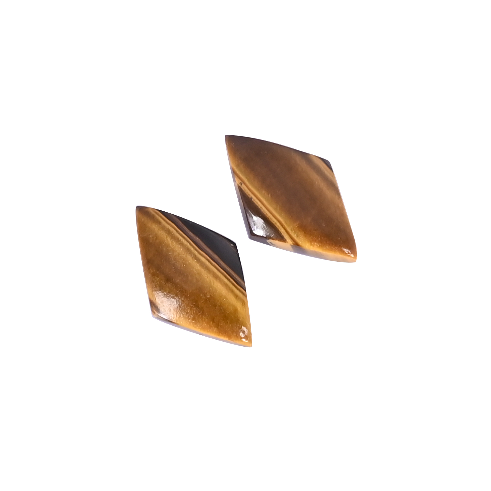 Tiger Eye Loose Gemstone 76 Carat Kite 20x12 mm Flat-back Cabochon for Jewelry Making 1 Pcs