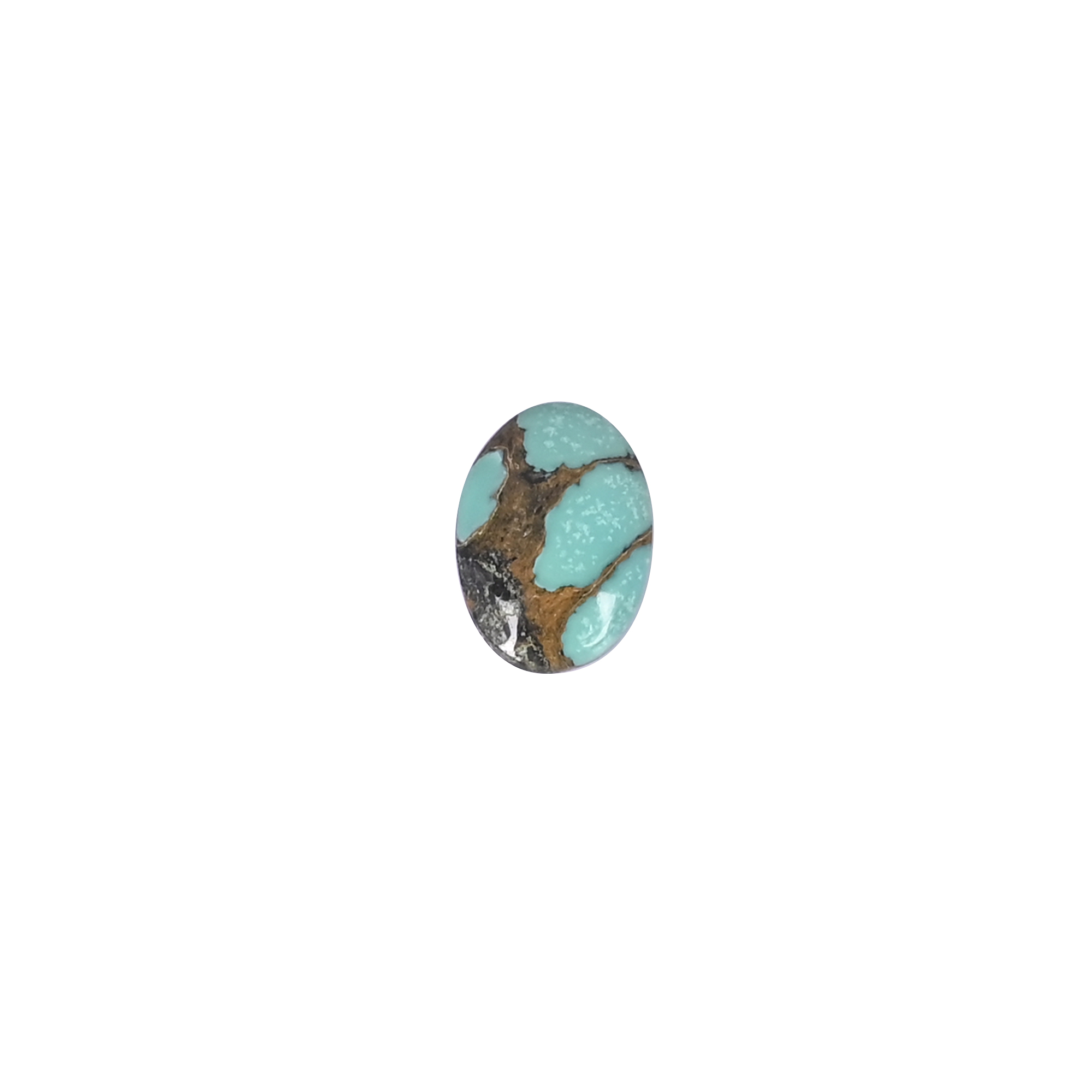 Natural Tibetan turquoise Loose Gemstone -36 Carat Oval 14x10 mm Flat-back Cabochon for Jewelry Making