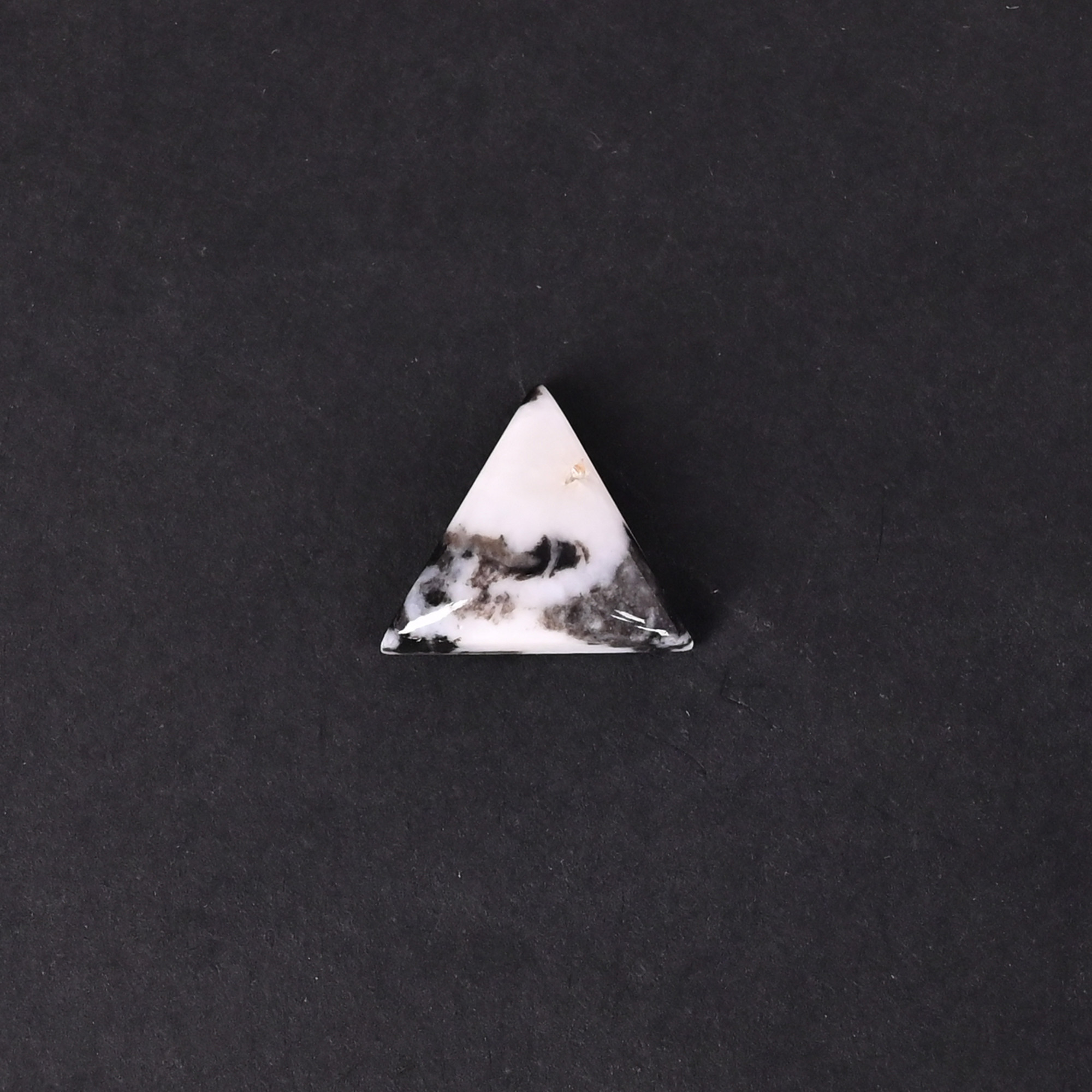 Natural Zebra Jasper Loose Gemstone -85 Carat Triangle 15x17 mm Flat-back Cabochon for Jewelry Making