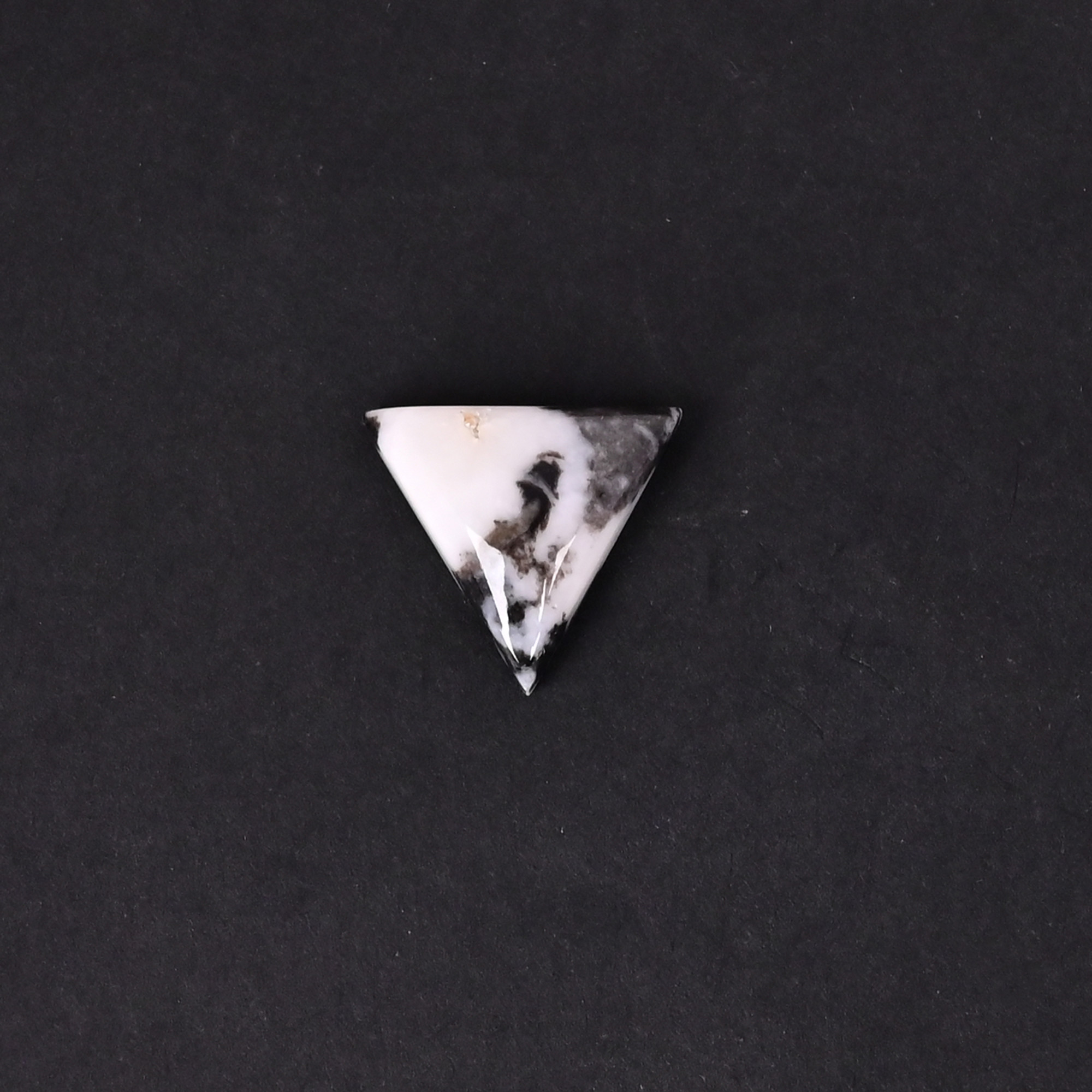 Natural Zebra Jasper Loose Gemstone -85 Carat Triangle 15x17 mm Flat-back Cabochon for Jewelry Making